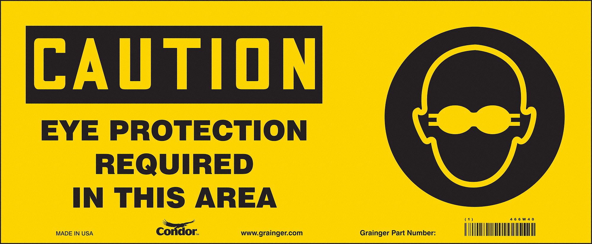 Safety Sign, 7 in x 17 in, Vinyl