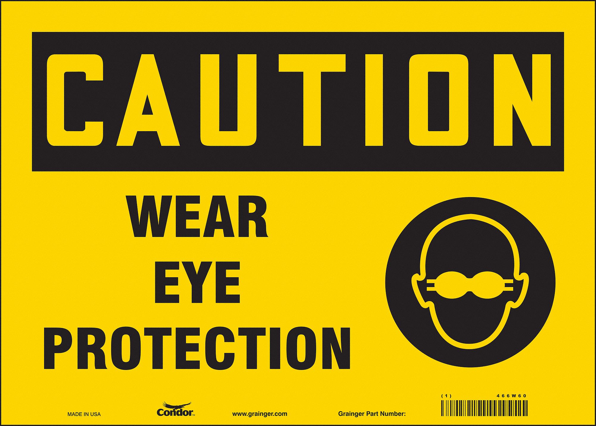 Safety Sign: Vinyl, Adhesive Sign Mounting, 10 in x 14 in Nominal Sign Size, Not Retroreflective