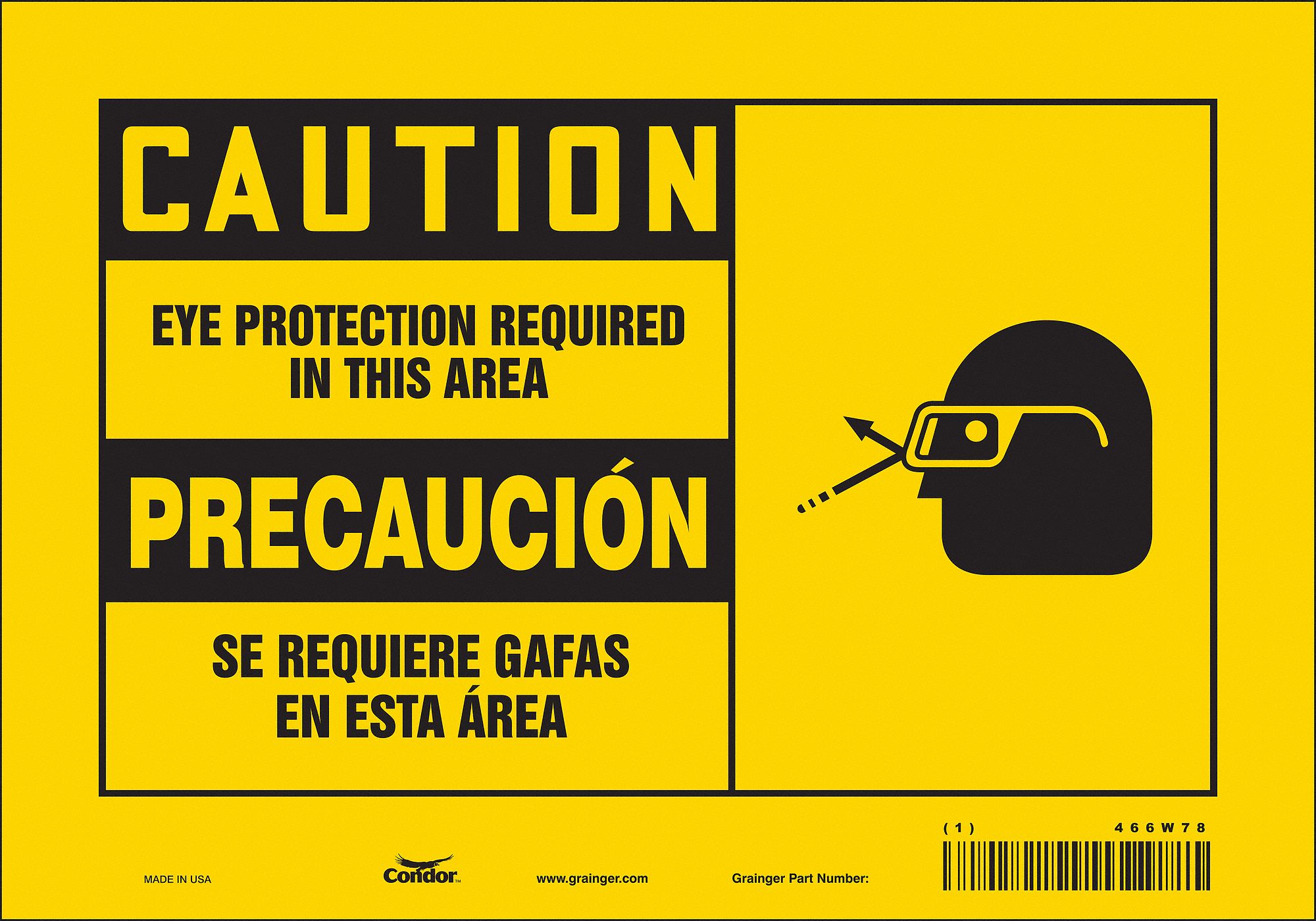Safety Sign: Vinyl, Adhesive Sign Mounting, 7 in x 10 in Nominal Sign Size, Not Retroreflective