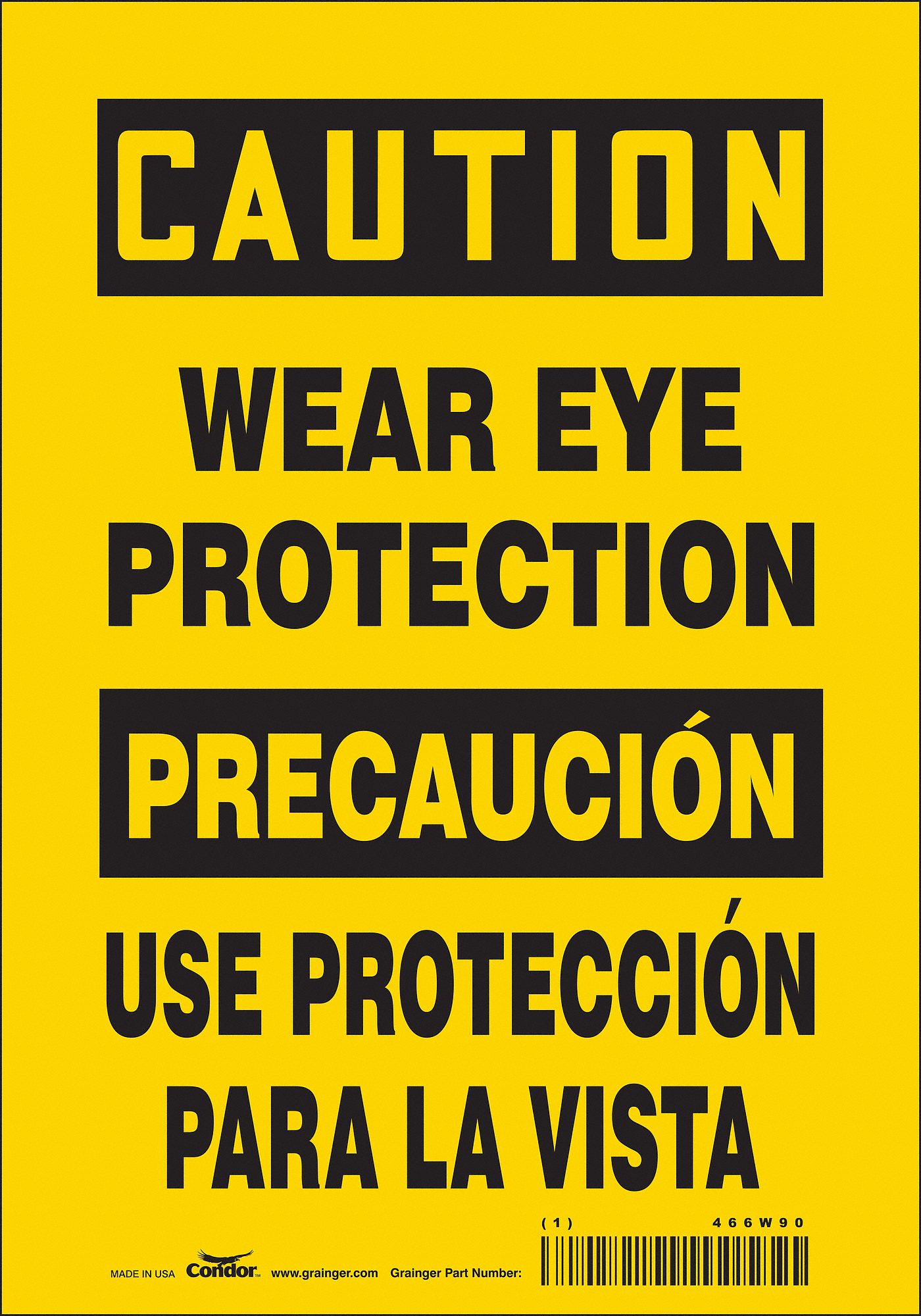 Safety Sign: Vinyl, Adhesive Sign Mounting, 10 in x 7 in Nominal Sign Size, Not Retroreflective