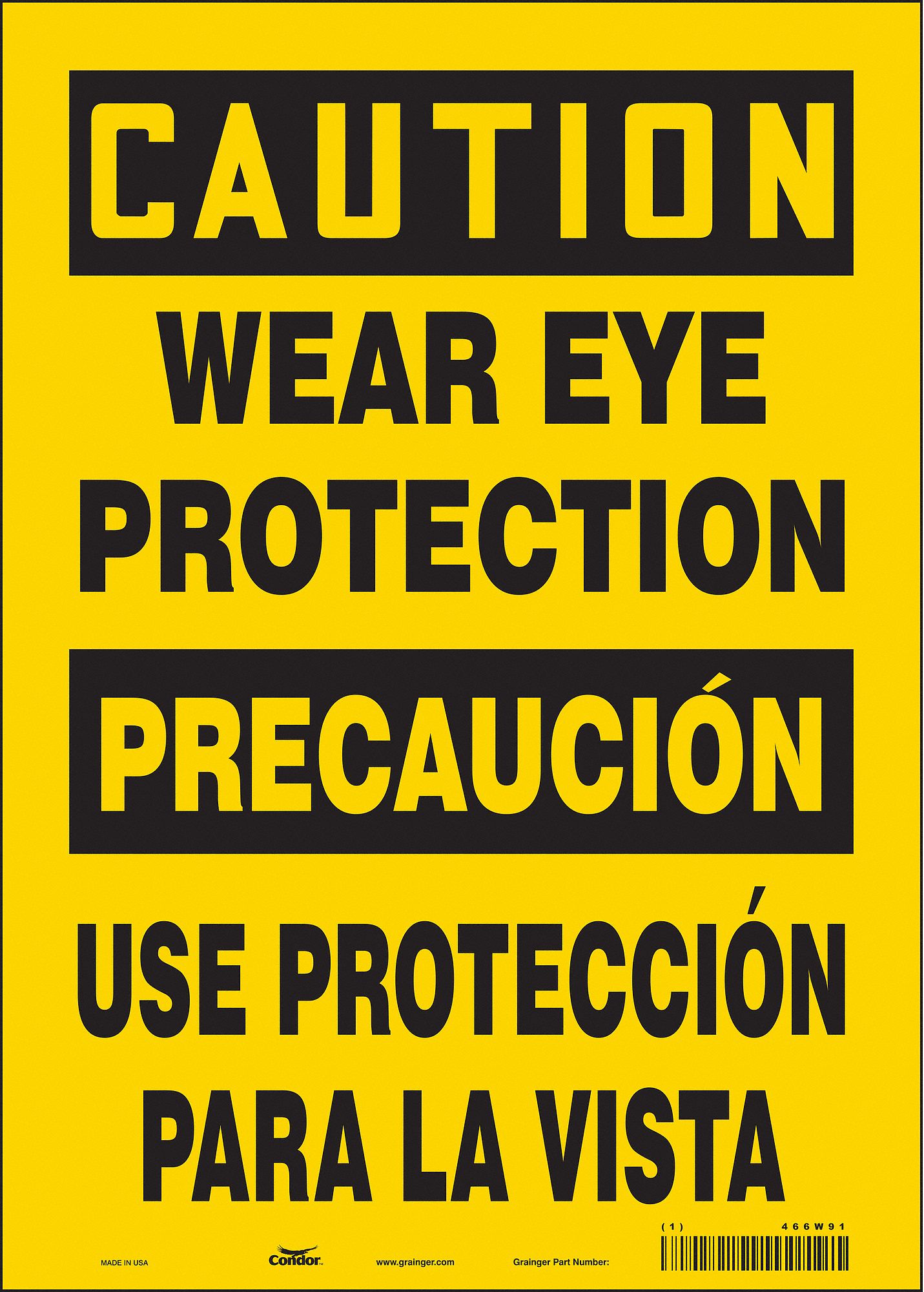 Safety Sign: Vinyl, Adhesive Sign Mounting, 14 in x 10 in Nominal Sign Size, Not Retroreflective