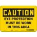 Caution: Eye Protection Must Be Worn In This Area Signs