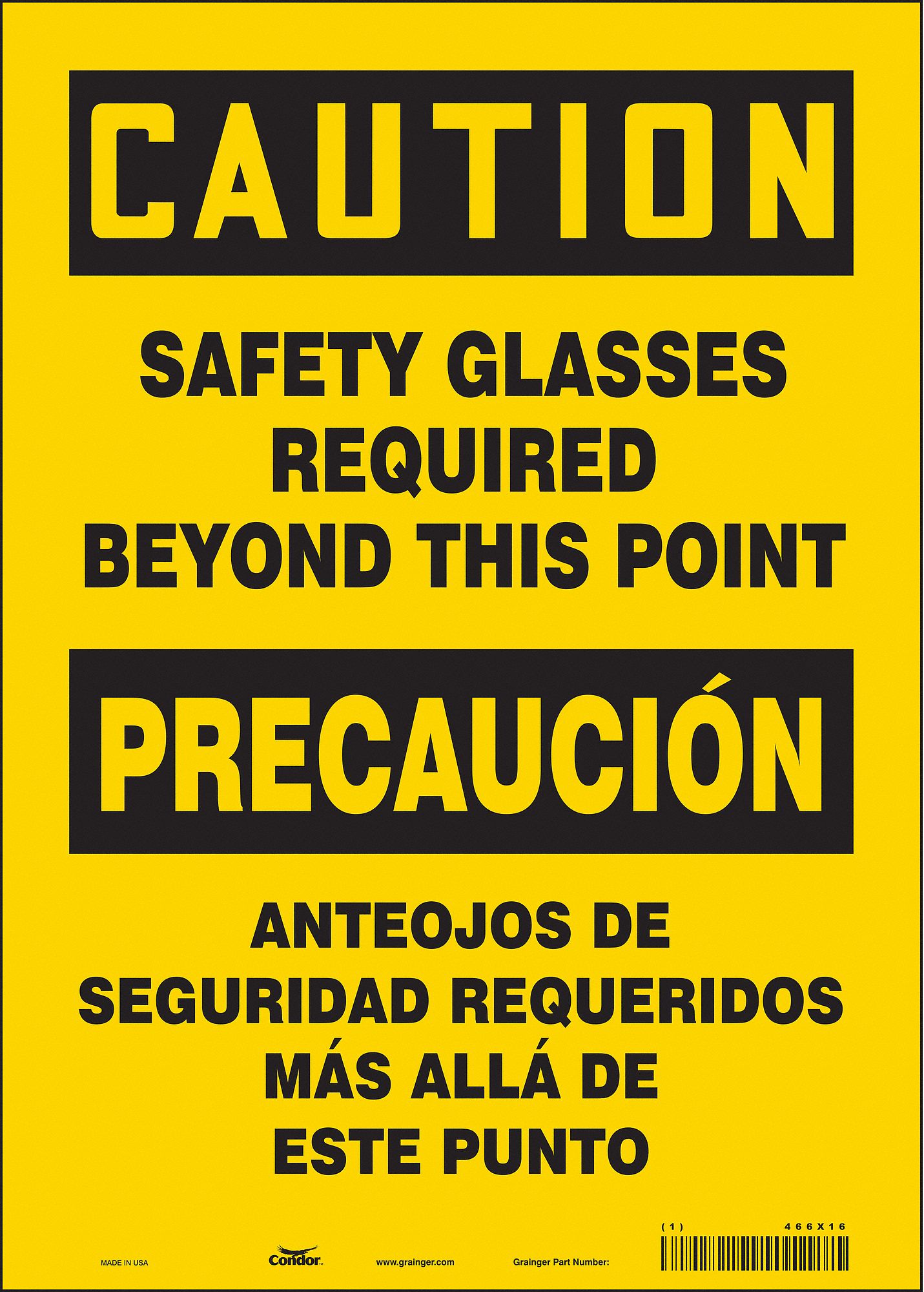 Safety Sign: Vinyl, Adhesive Sign Mounting, 14 in x 10 in Nominal Sign Size, Not Retroreflective