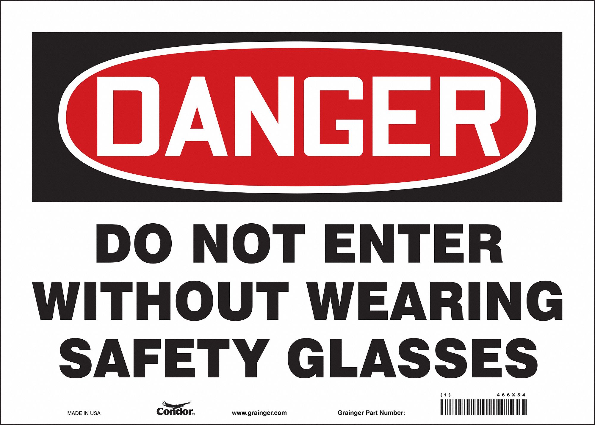 Safety Sign: Vinyl, Adhesive Sign Mounting, 10 in x 14 in Nominal Sign Size, Not Retroreflective