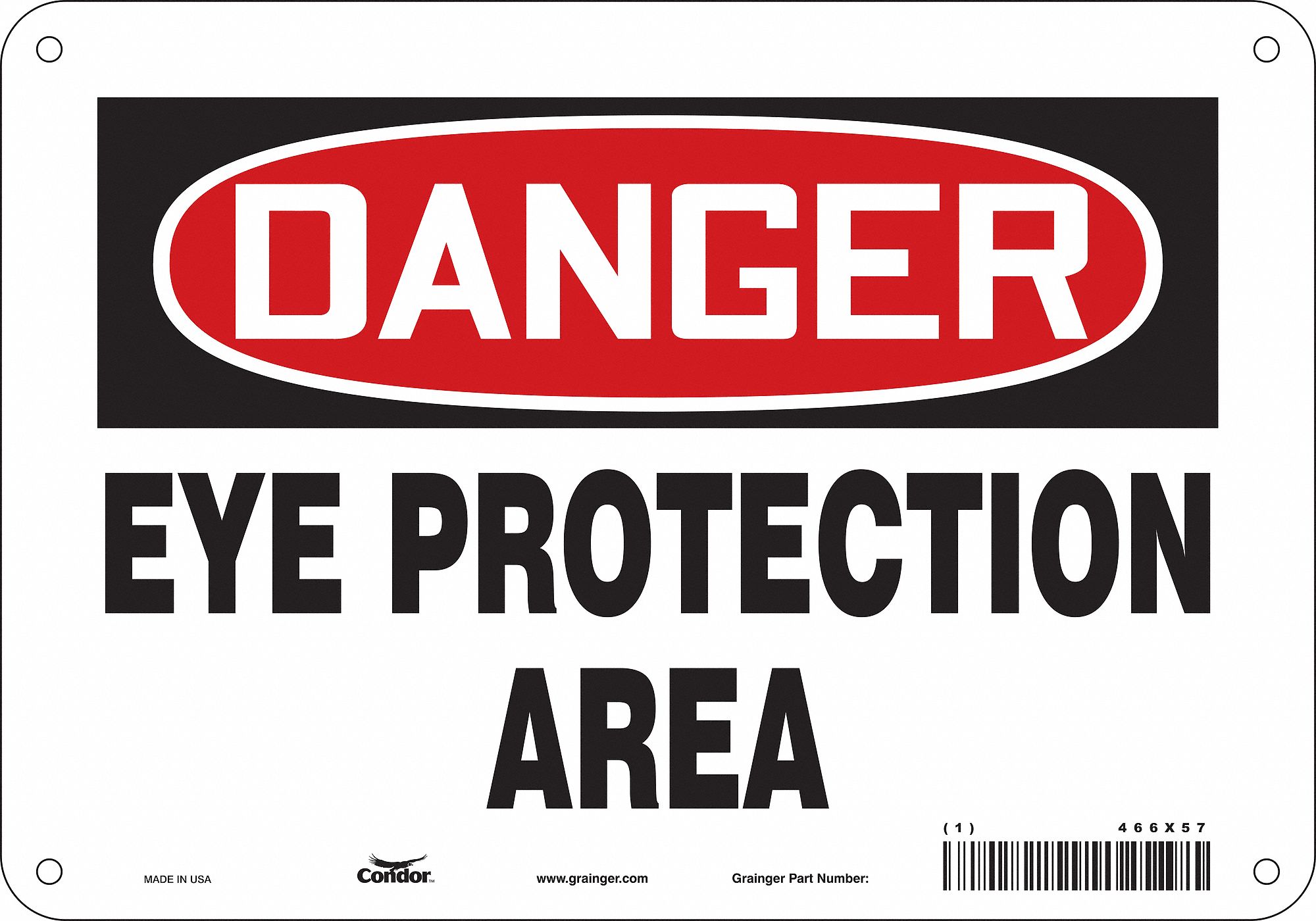 Safety Sign, 7 in x 10 in, Polyethylene
