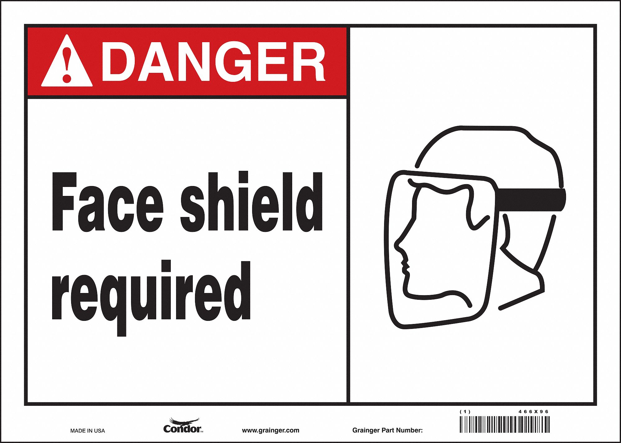 Safety Sign: Vinyl, Adhesive Sign Mounting, 10 in x 14 in Nominal Sign Size, Not Retroreflective