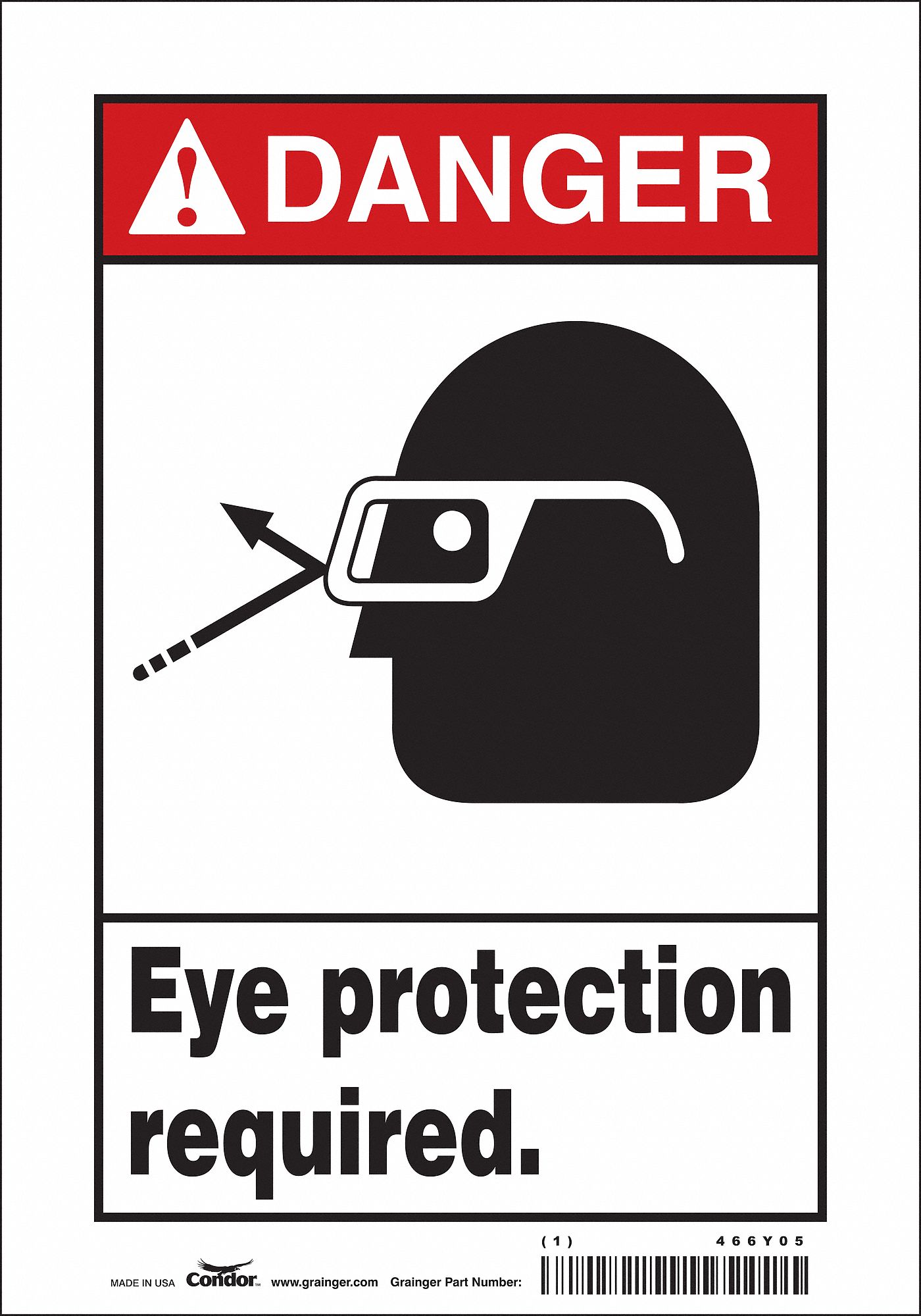 Safety Sign: Vinyl, Adhesive Sign Mounting, 10 in x 7 in Nominal Sign Size, Not Retroreflective