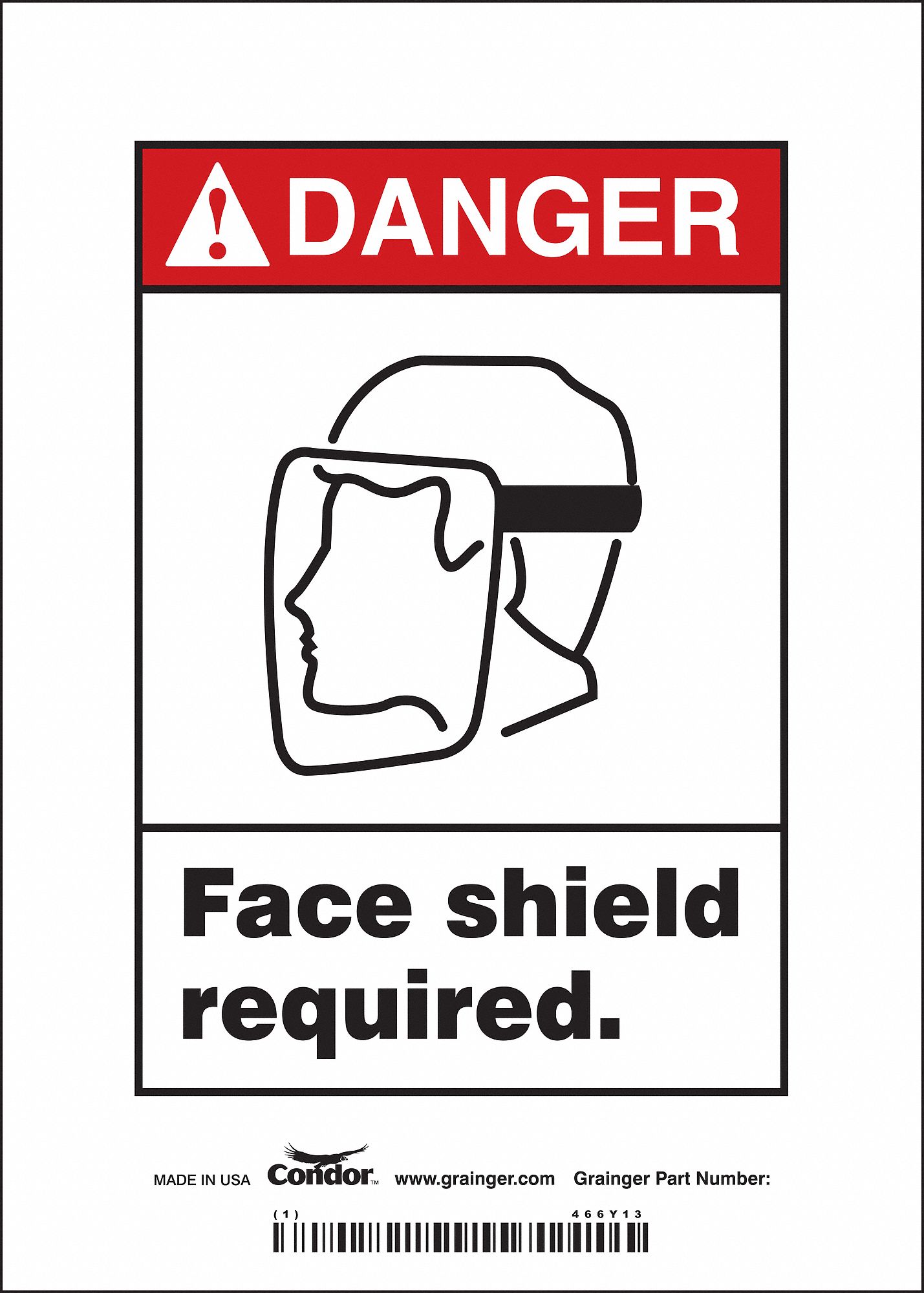 Safety Sign: Vinyl, Adhesive Sign Mounting, 7 in x 5 in Nominal Sign Size, Not Retroreflective