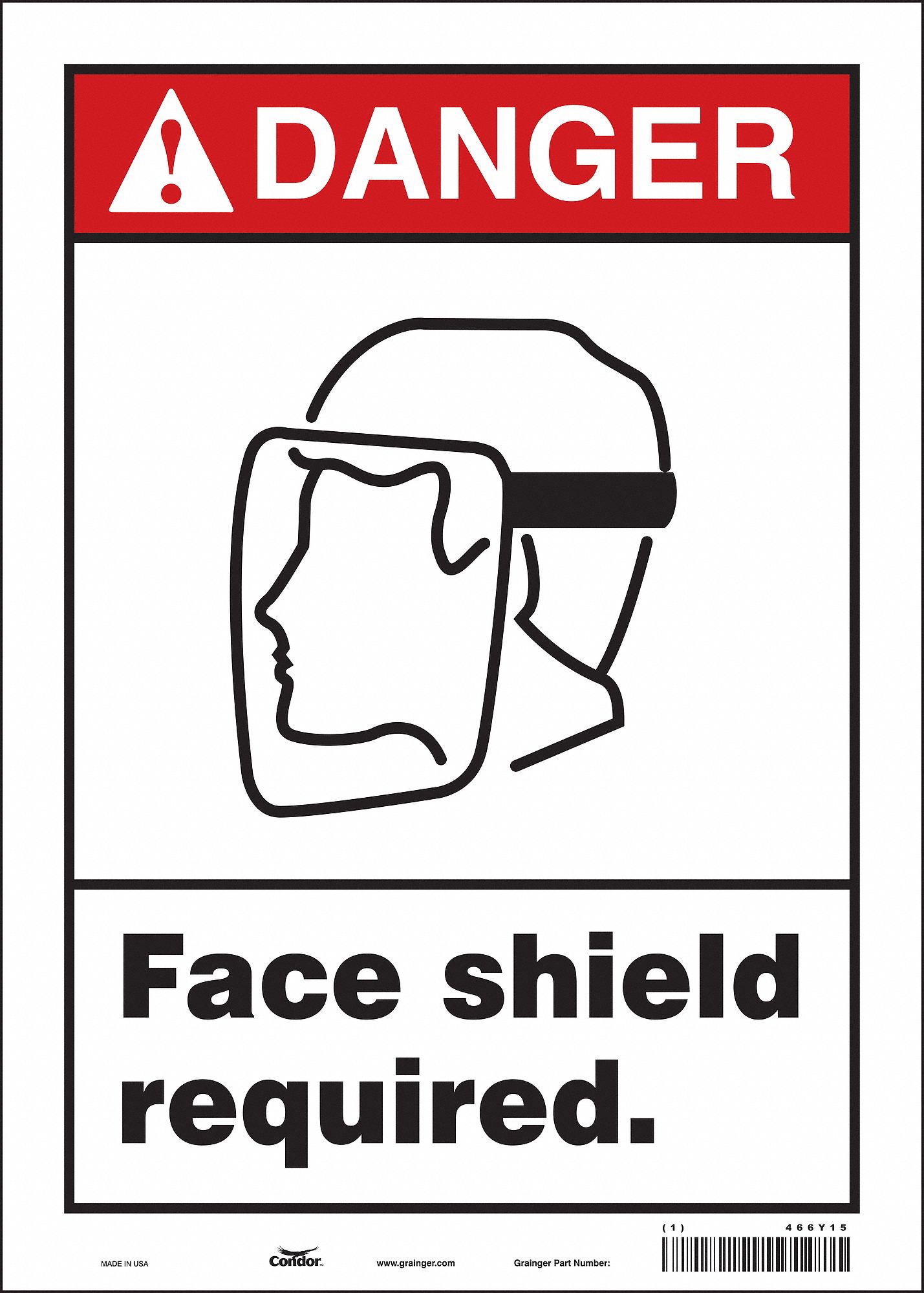 Safety Sign: Vinyl, Adhesive Sign Mounting, 14 in x 10 in Nominal Sign Size, Not Retroreflective