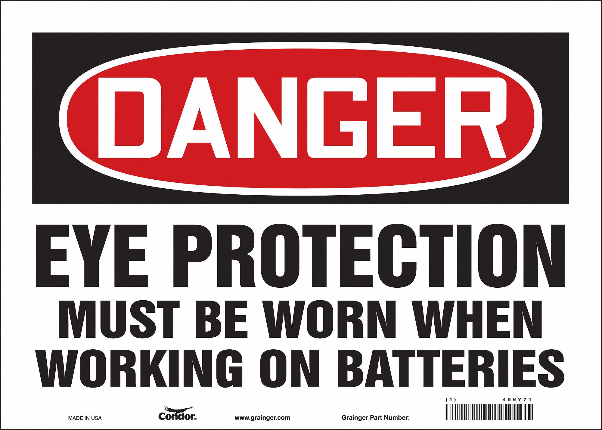 Safety Sign: Vinyl, Adhesive Sign Mounting, 10 in x 14 in Nominal Sign Size, Not Retroreflective