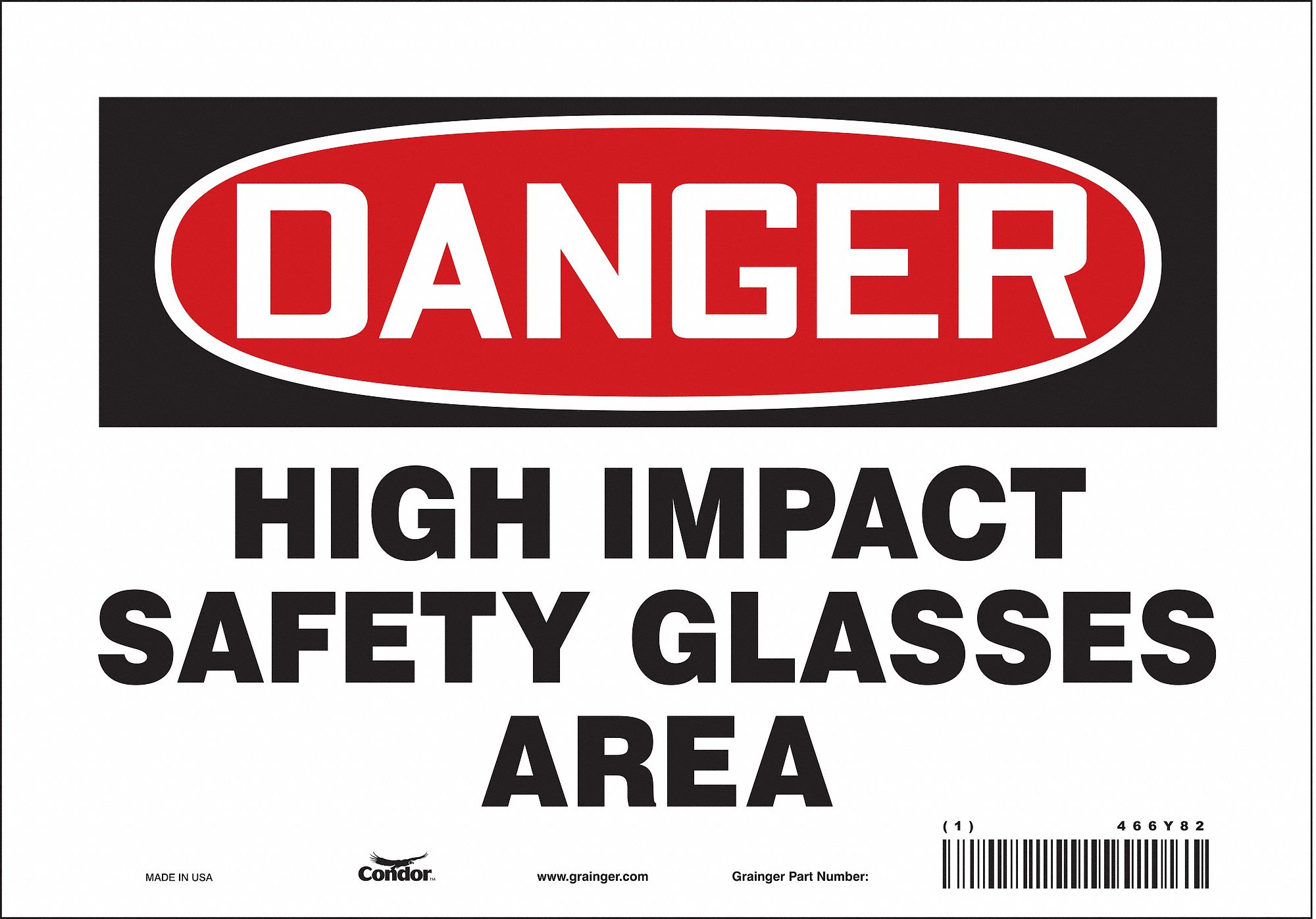 Safety Sign: Vinyl, Adhesive Sign Mounting, 7 in x 10 in Nominal Sign Size, Not Retroreflective