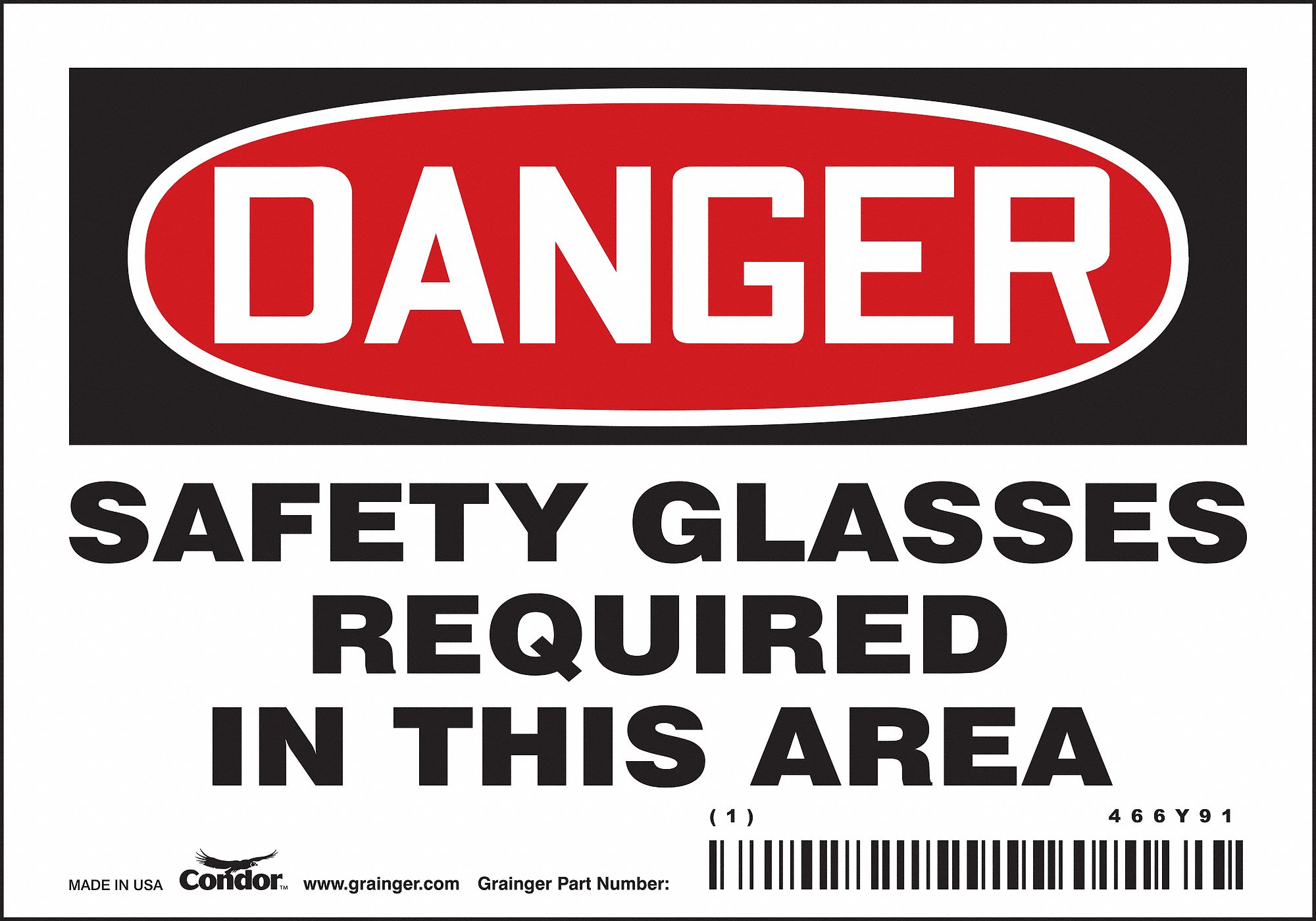 Safety Sign: Vinyl, Adhesive Sign Mounting, 3 1/2 in x 5 in Nominal Sign Size, Not Retroreflective