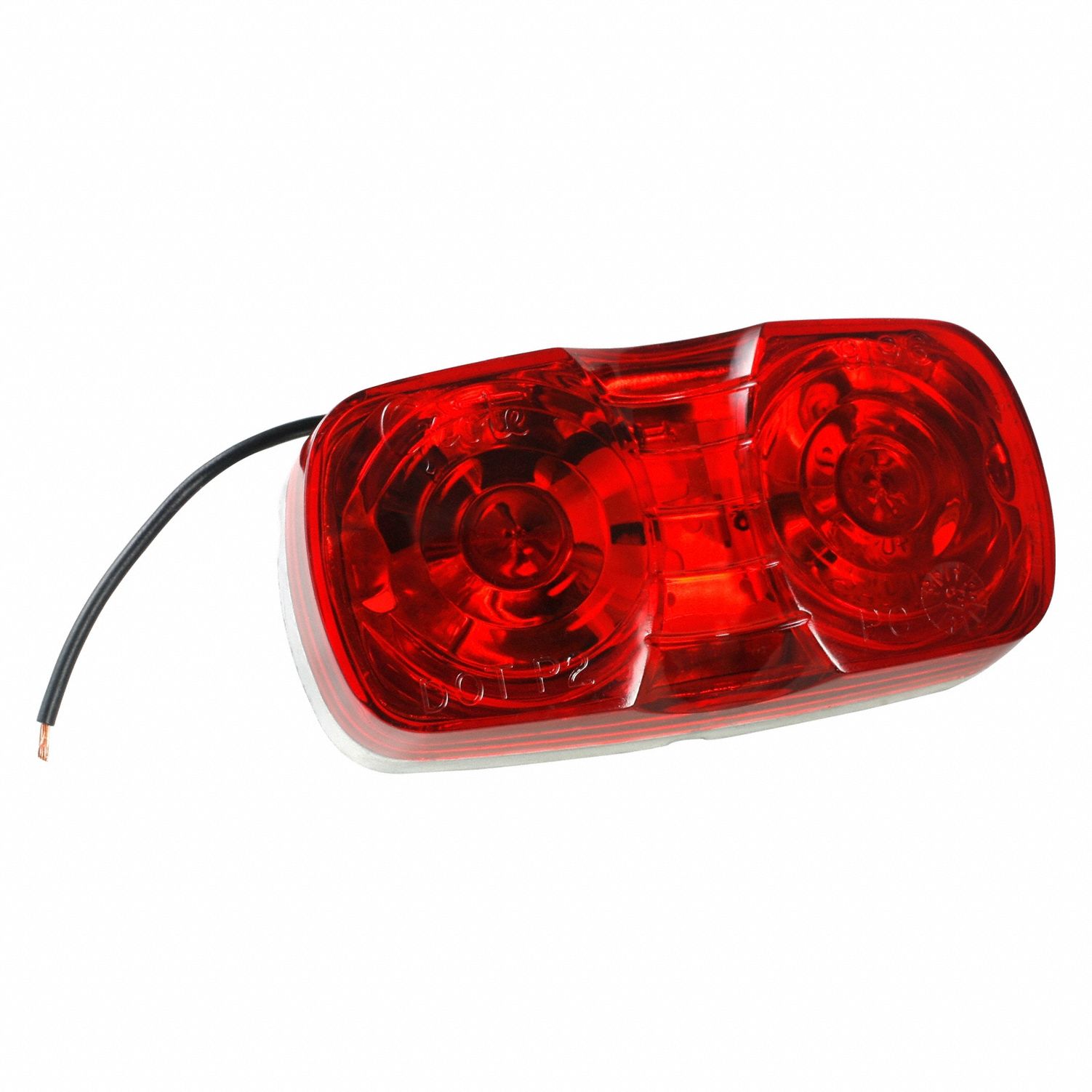 CLEARANCE MARKER LAMP, INCANDESCENT, RECTANGULAR, RED, SCREW, BLUNT CUT WIRES