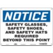 Notice: Safety Glasses, Safety Shoes, And Hard Hats Required Beyond This Point Signs