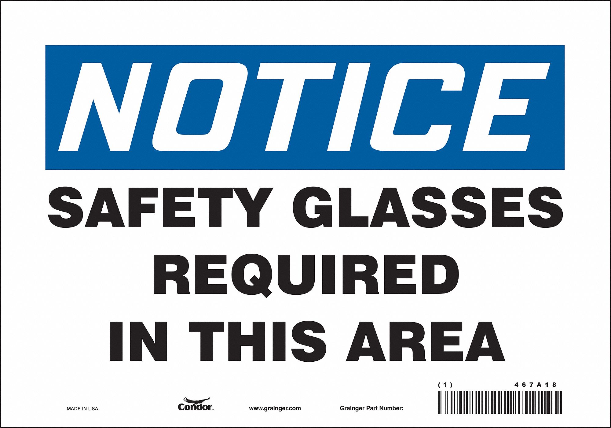 PANNEAU SECURITE,7PO X 10PO,VINYLE