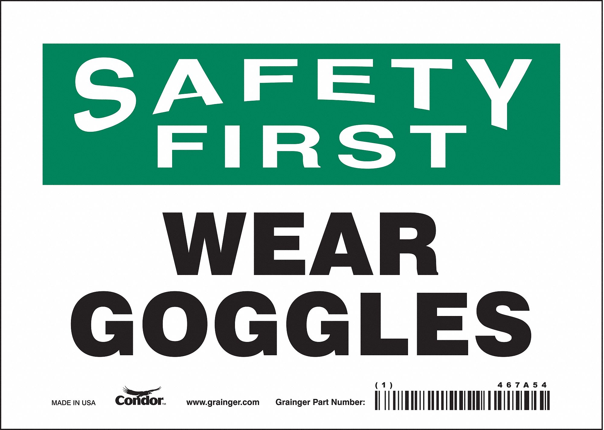 Safety Sign: Vinyl, Adhesive Sign Mounting, 5 in x 7 in Nominal Sign Size, Not Retroreflective, Wall