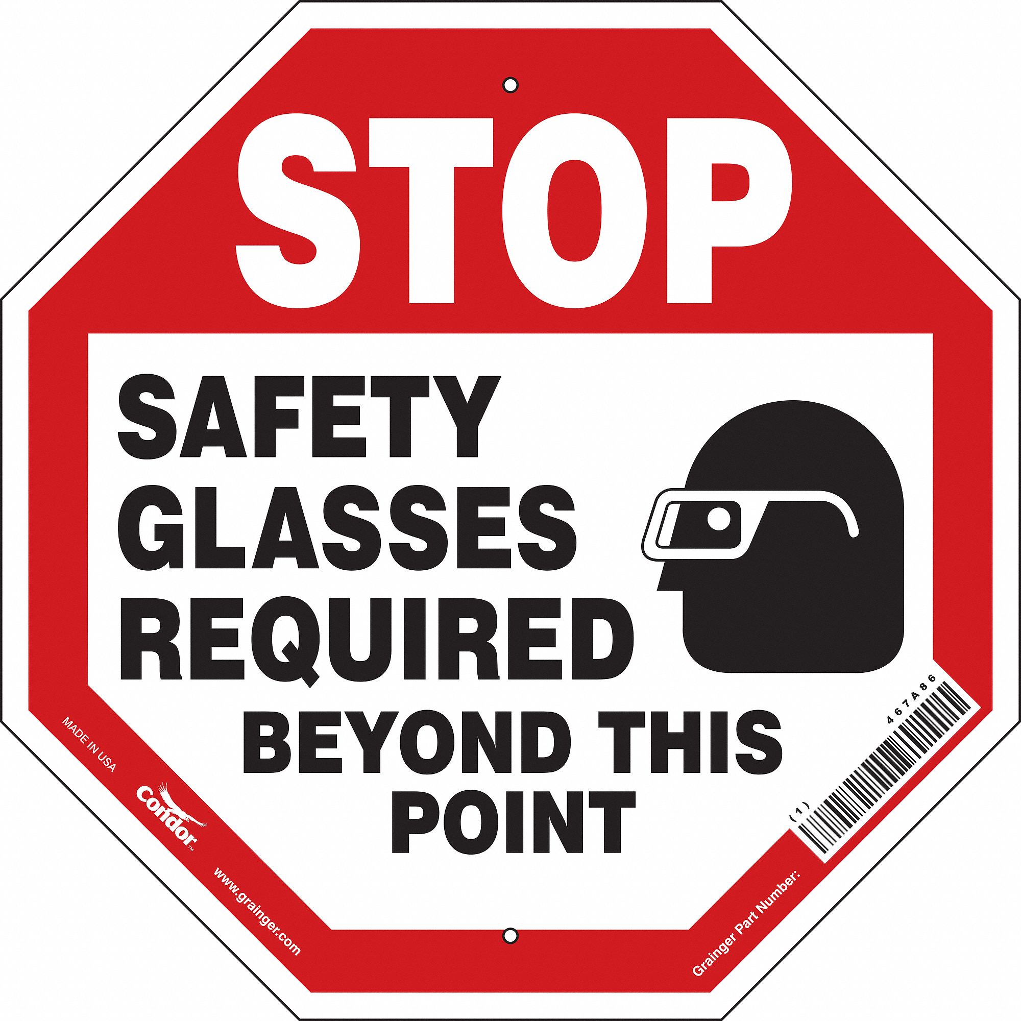 Safety Sign: Polyethylene, Mounting Holes Sign Mounting, 18 in x 18 in Nominal Sign Size, No Header