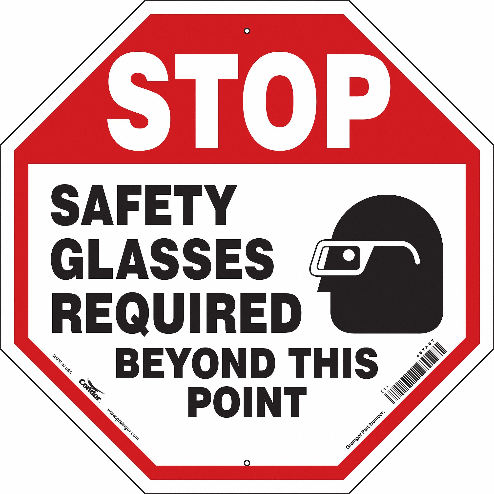 Safety Sign: Polyethylene, Mounting Holes Sign Mounting, 24 in x 24 in Nominal Sign Size