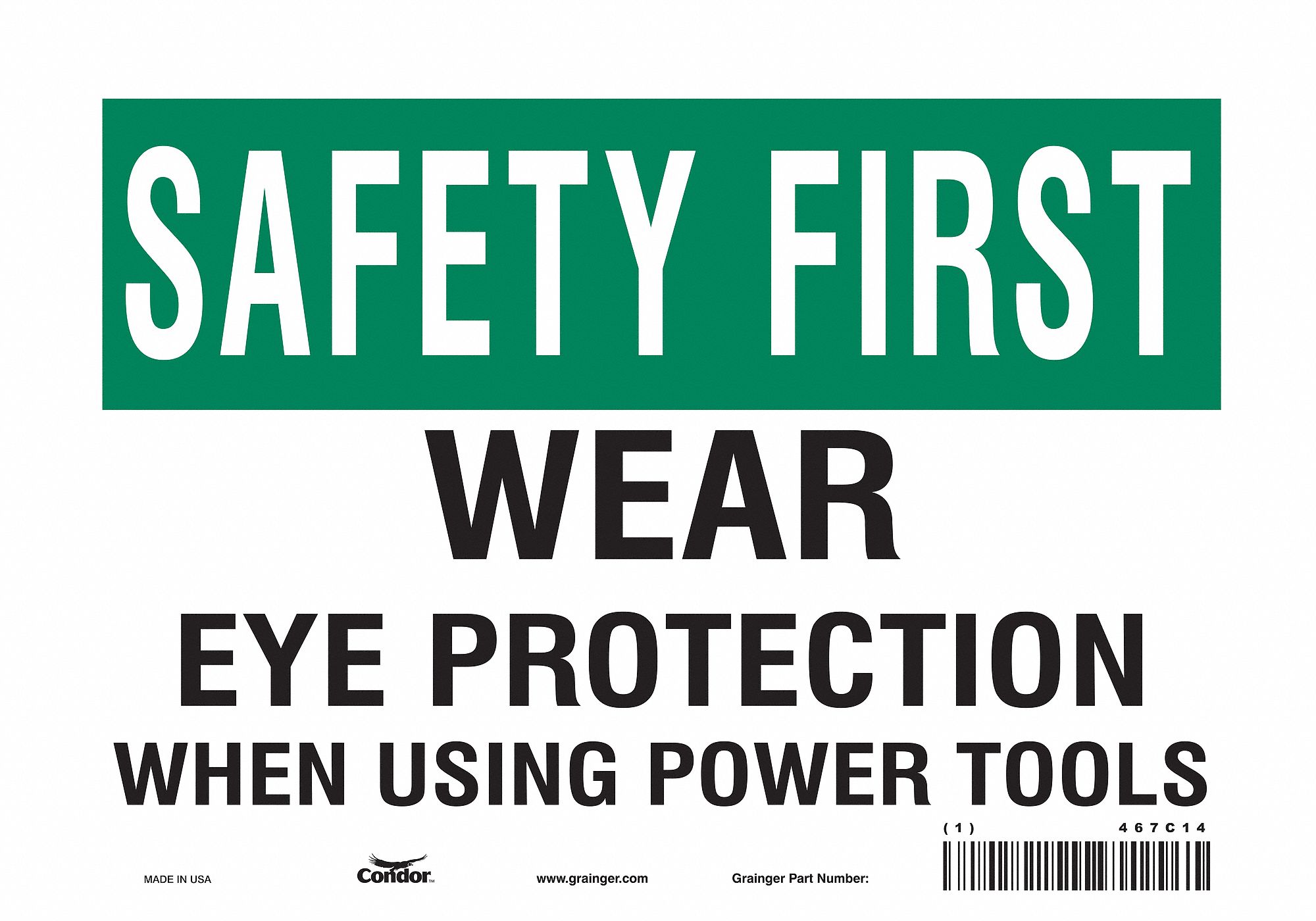 Safety Sign: Vinyl, Adhesive Sign Mounting, 7 in x 10 in Nominal Sign Size, Not Retroreflective