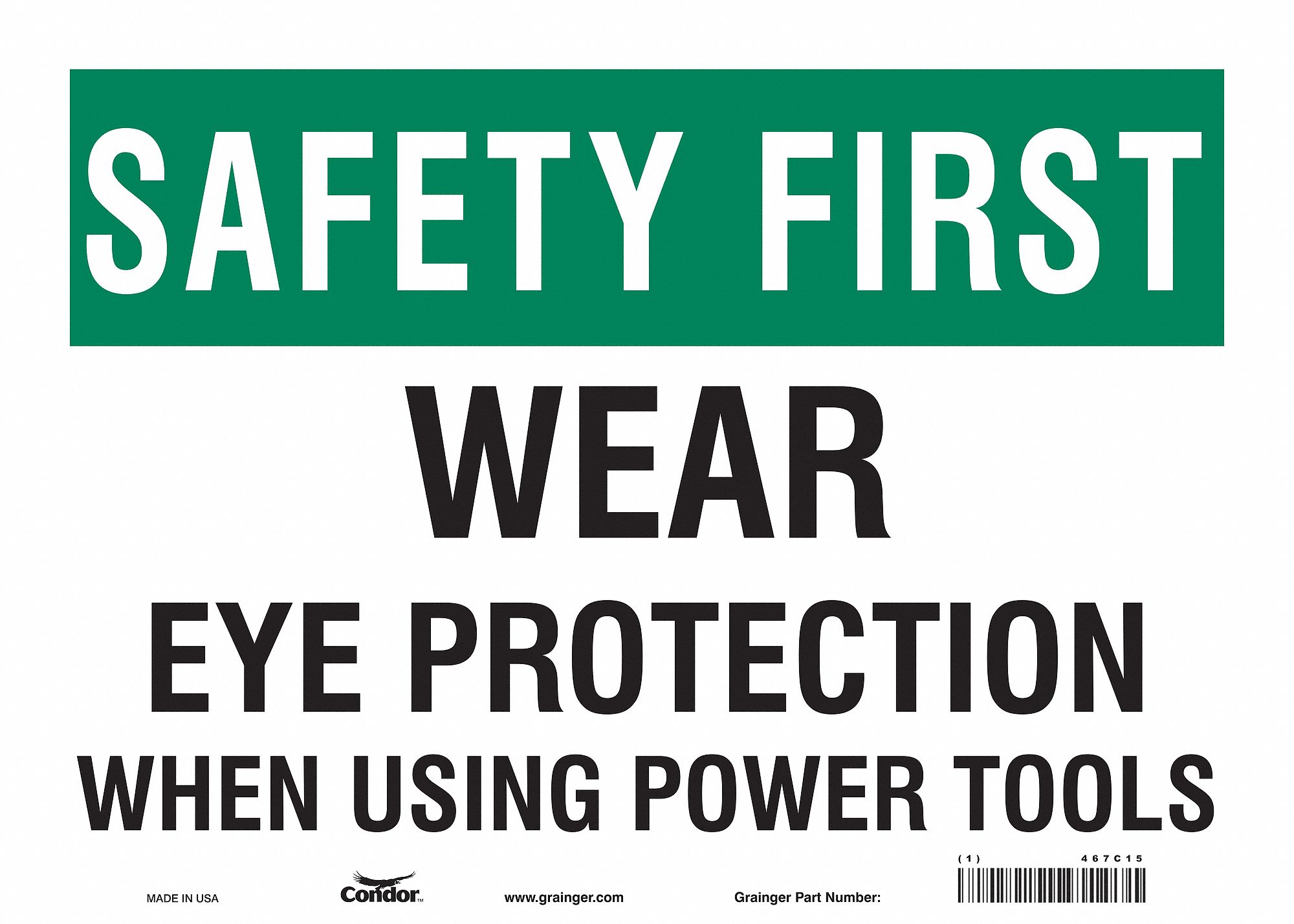Safety Sign: Vinyl, Adhesive Sign Mounting, 10 in x 14 in Nominal Sign Size, Not Retroreflective