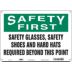 Safety First: Safety Glasses, Safety Shoes, And Hard Hats Required Beyond This Point Signs