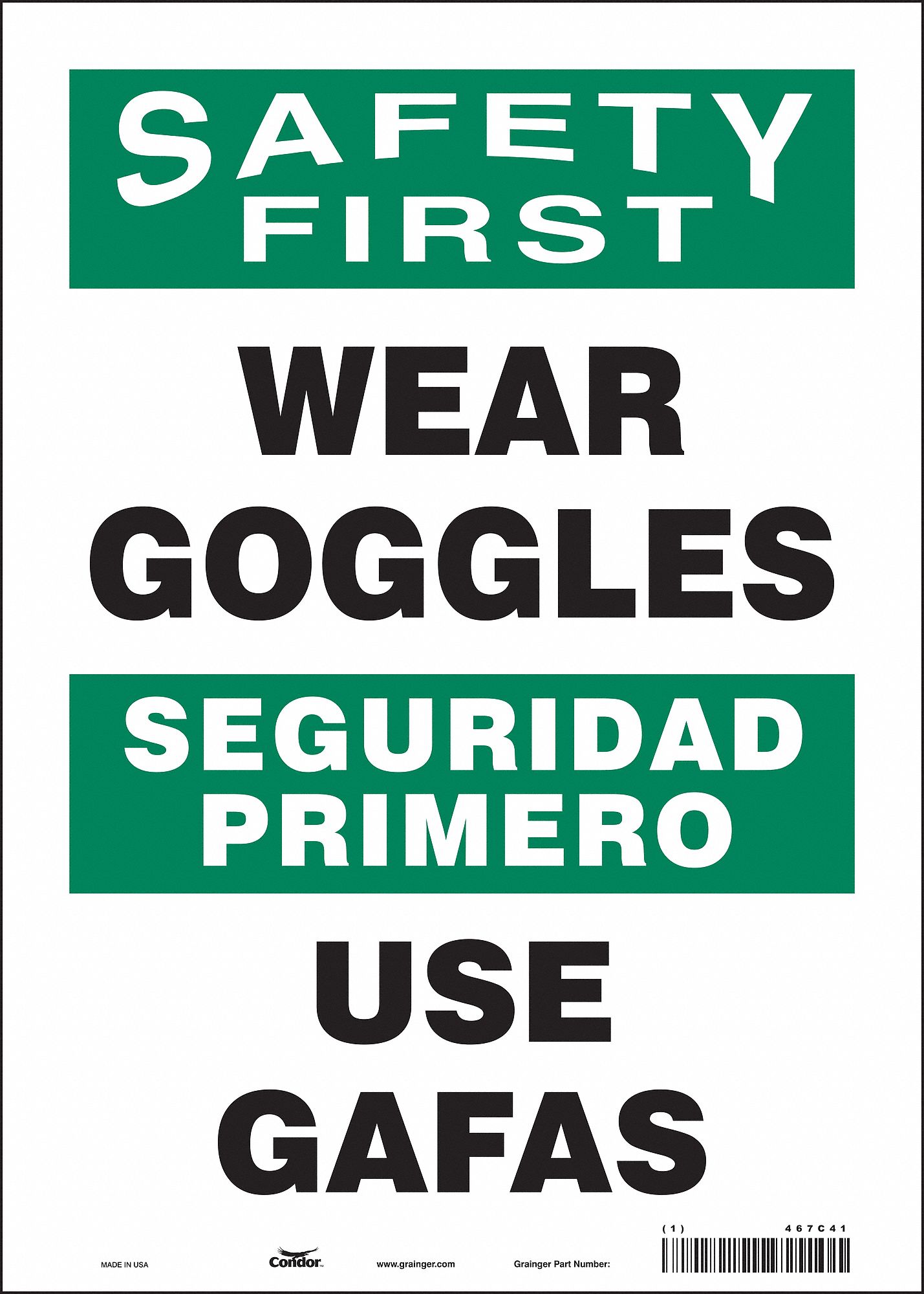 Safety Sign: Vinyl, Adhesive Sign Mounting, 14 in x 10 in Nominal Sign Size, Not Retroreflective
