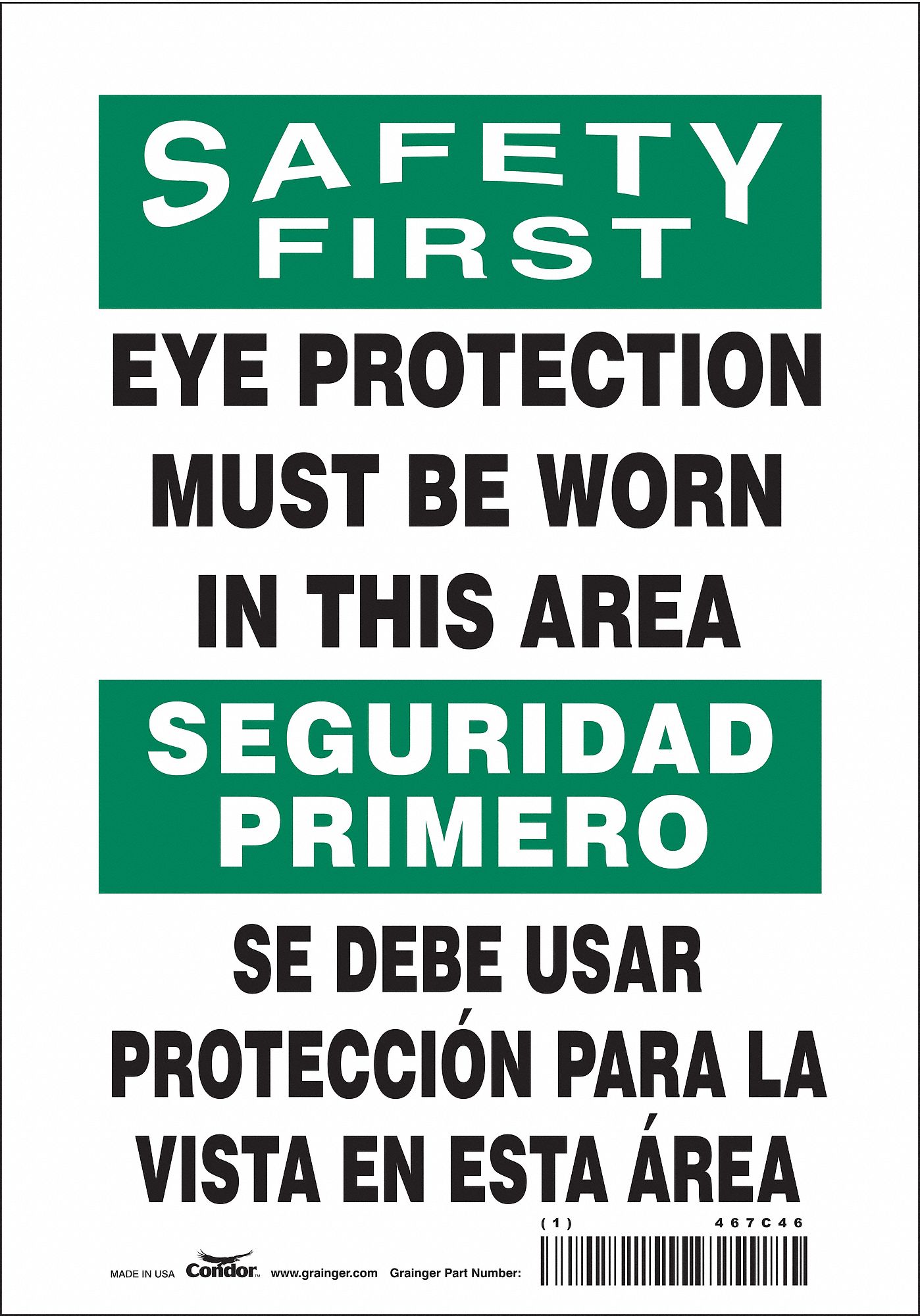Safety Sign: Vinyl, Adhesive Sign Mounting, 10 in x 7 in Nominal Sign Size, Not Retroreflective
