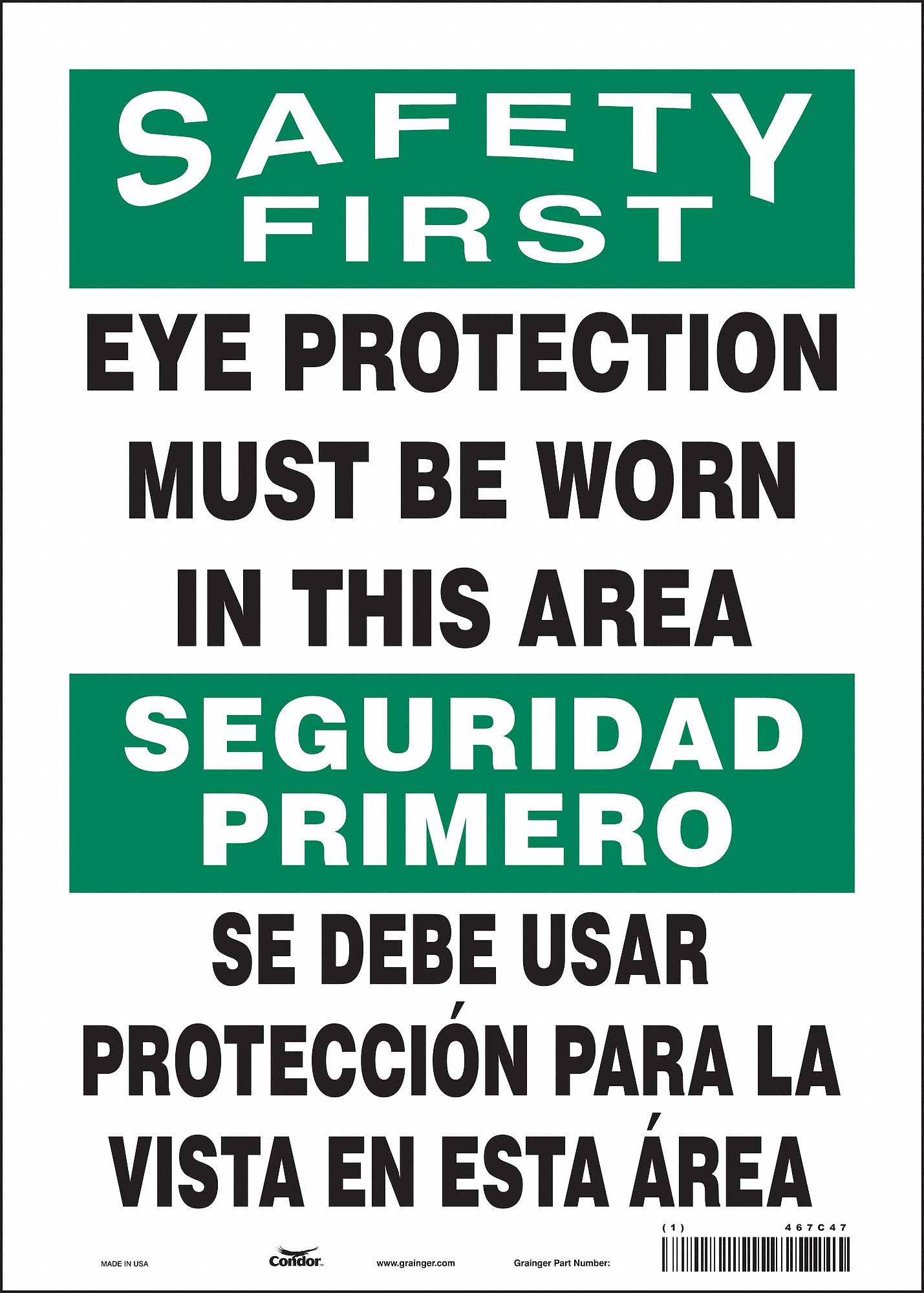 Safety Sign: Vinyl, Adhesive Sign Mounting, 14 in x 10 in Nominal Sign Size, Not Retroreflective