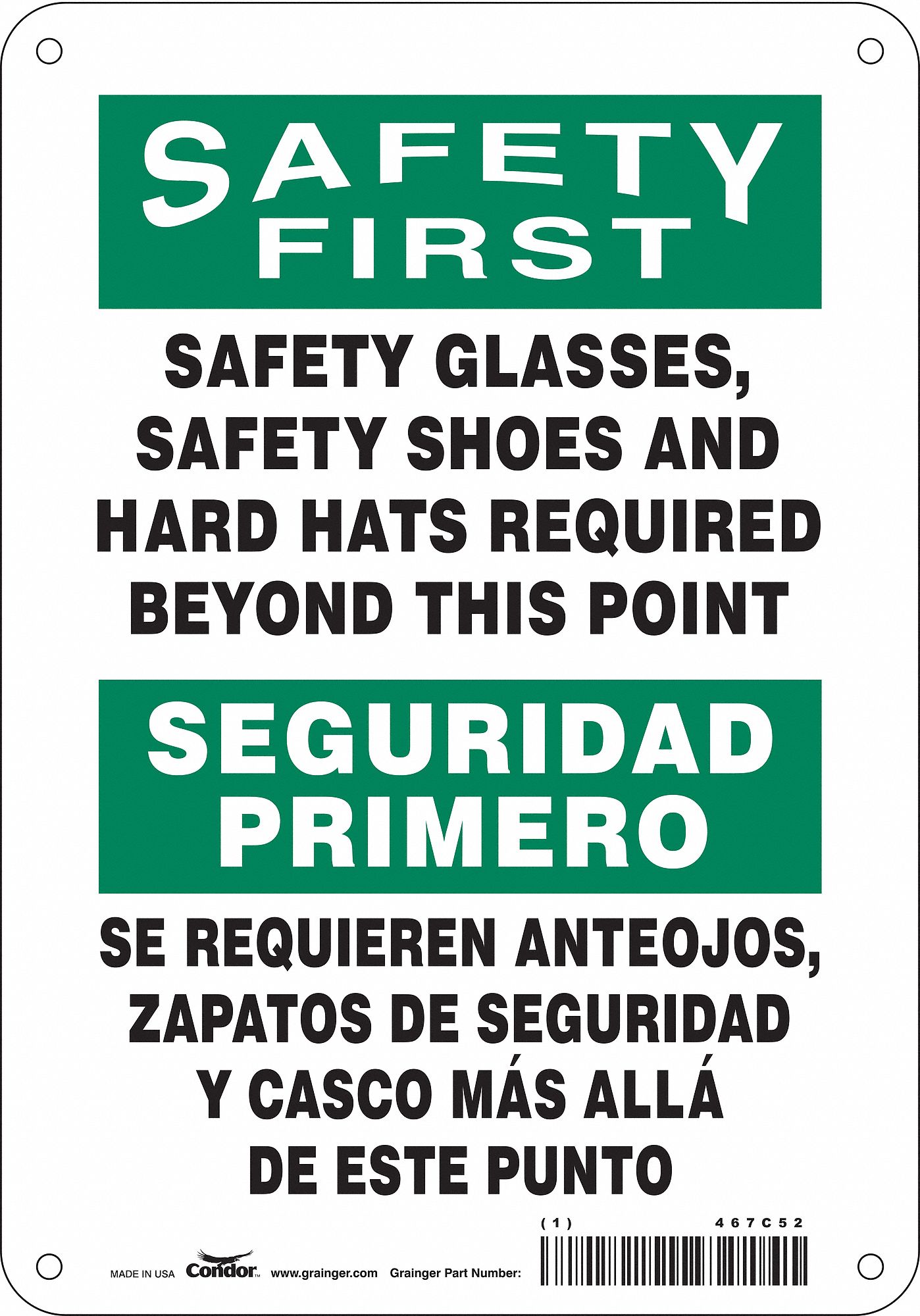 Safety Sign: Vinyl, Adhesive Sign Mounting, 10 in x 7 in Nominal Sign Size, Not Retroreflective