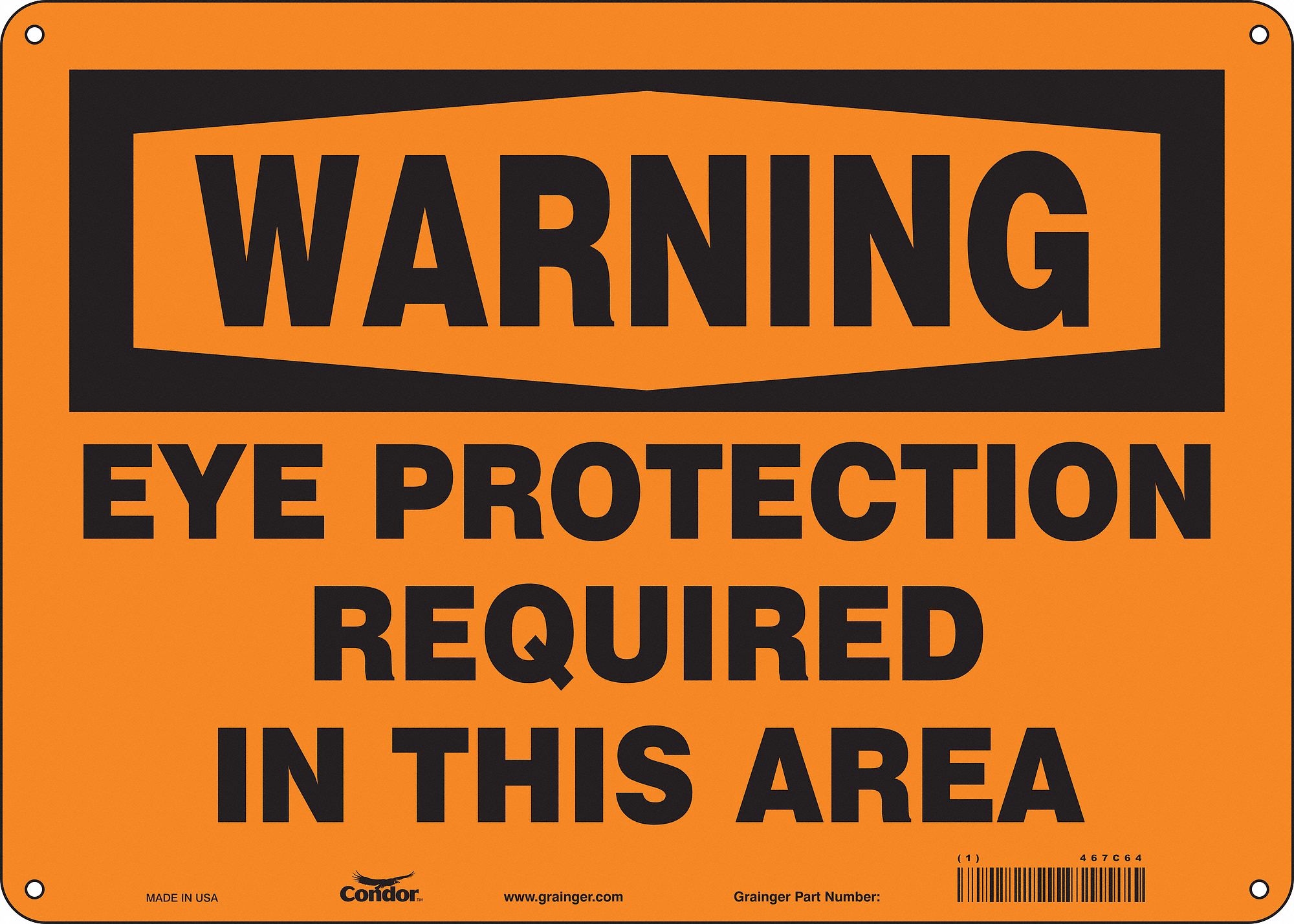 Safety Sign: Polyethylene, Mounting Holes Sign Mounting, 10 in x 14 in Nominal Sign Size, Warning