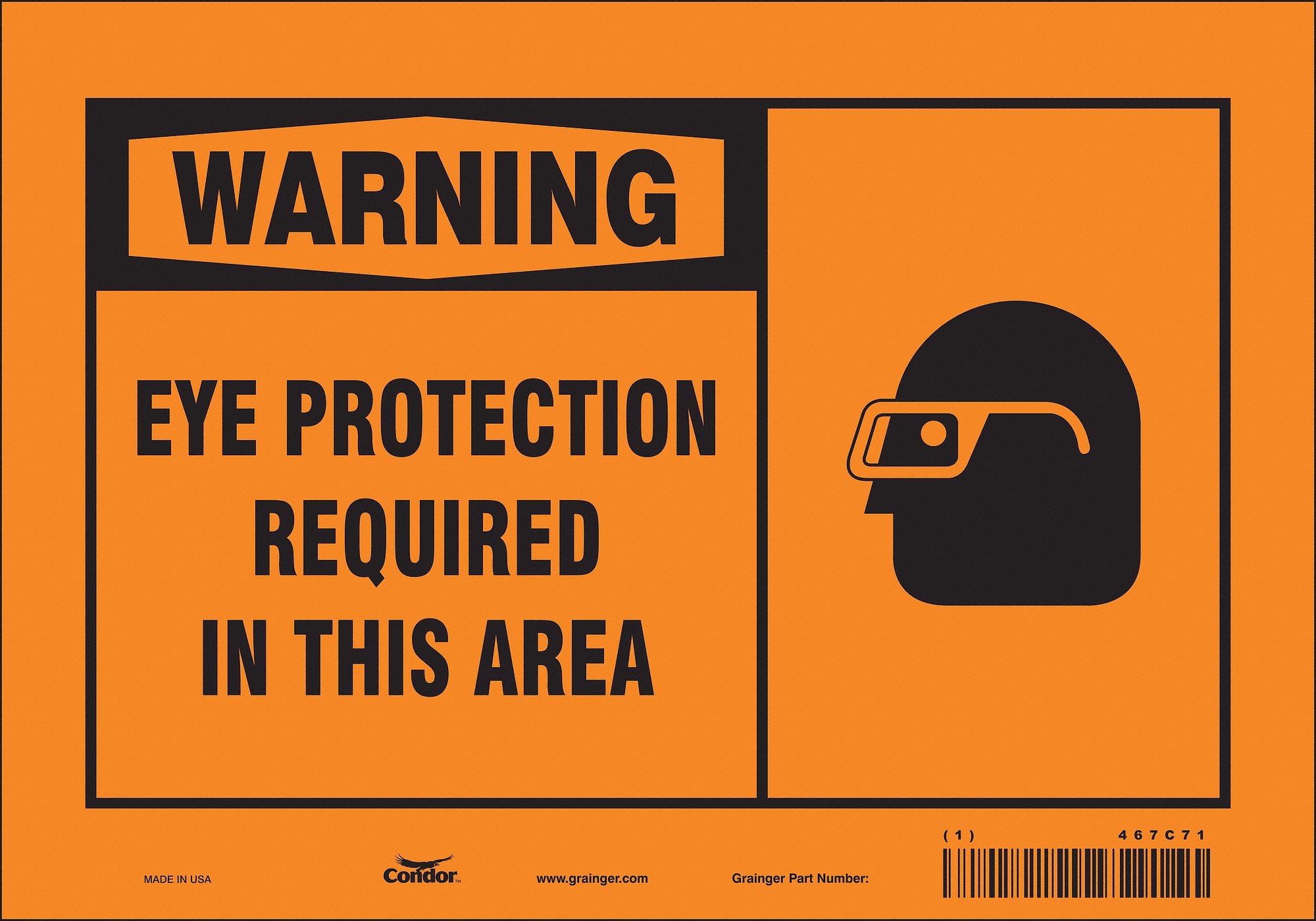 Safety Sign: Vinyl, Adhesive Sign Mounting, 7 in x 10 in Nominal Sign Size, Not Retroreflective