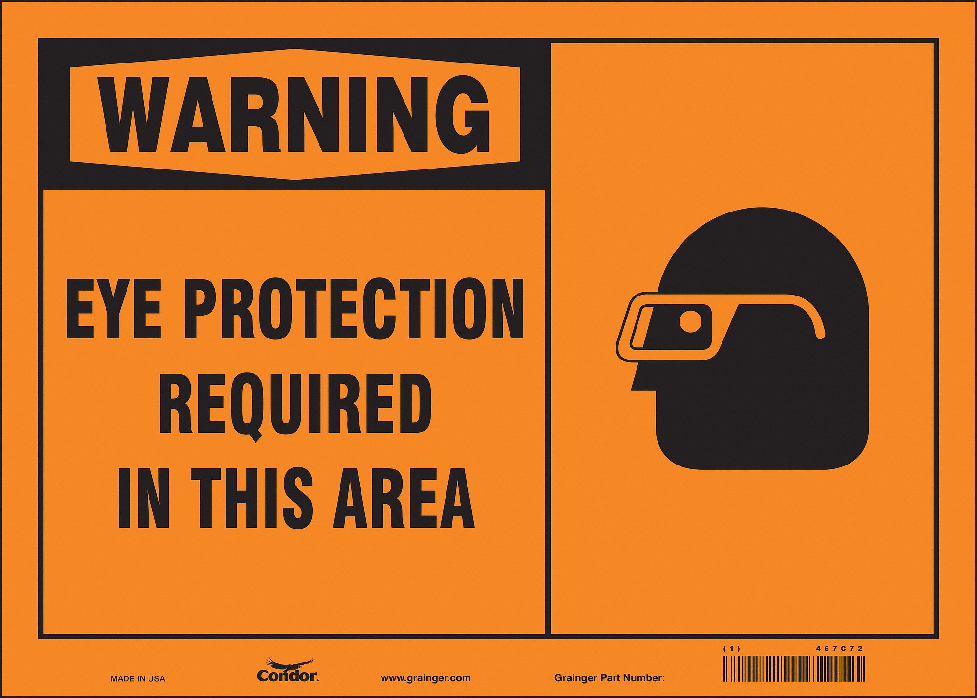 Safety Sign: Vinyl, Adhesive Sign Mounting, 10 in x 14 in Nominal Sign Size, Not Retroreflective
