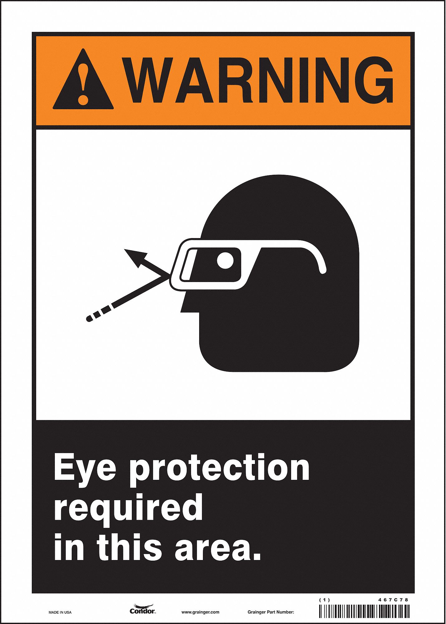 Safety Sign: Vinyl, Adhesive Sign Mounting, 14 in x 10 in Nominal Sign Size, Not Retroreflective
