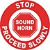 Stop Sound Horn Floor Signs