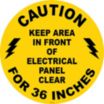 Keep Area In Front of Electrical Panel Clear Floor Signs