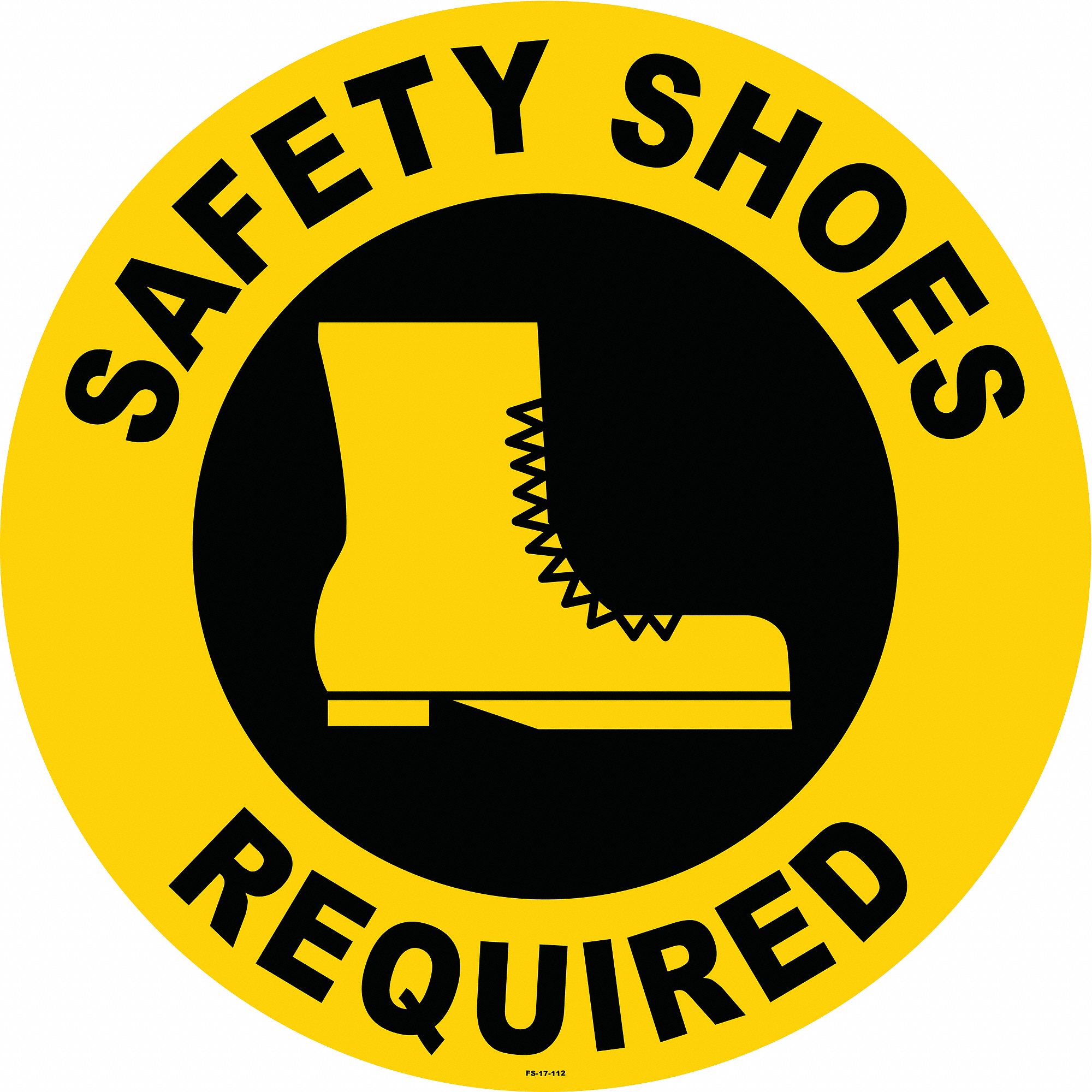 STRANCO INC Anti-Slip Floor Sign, Safety Shoes Required, 17 in Width ...
