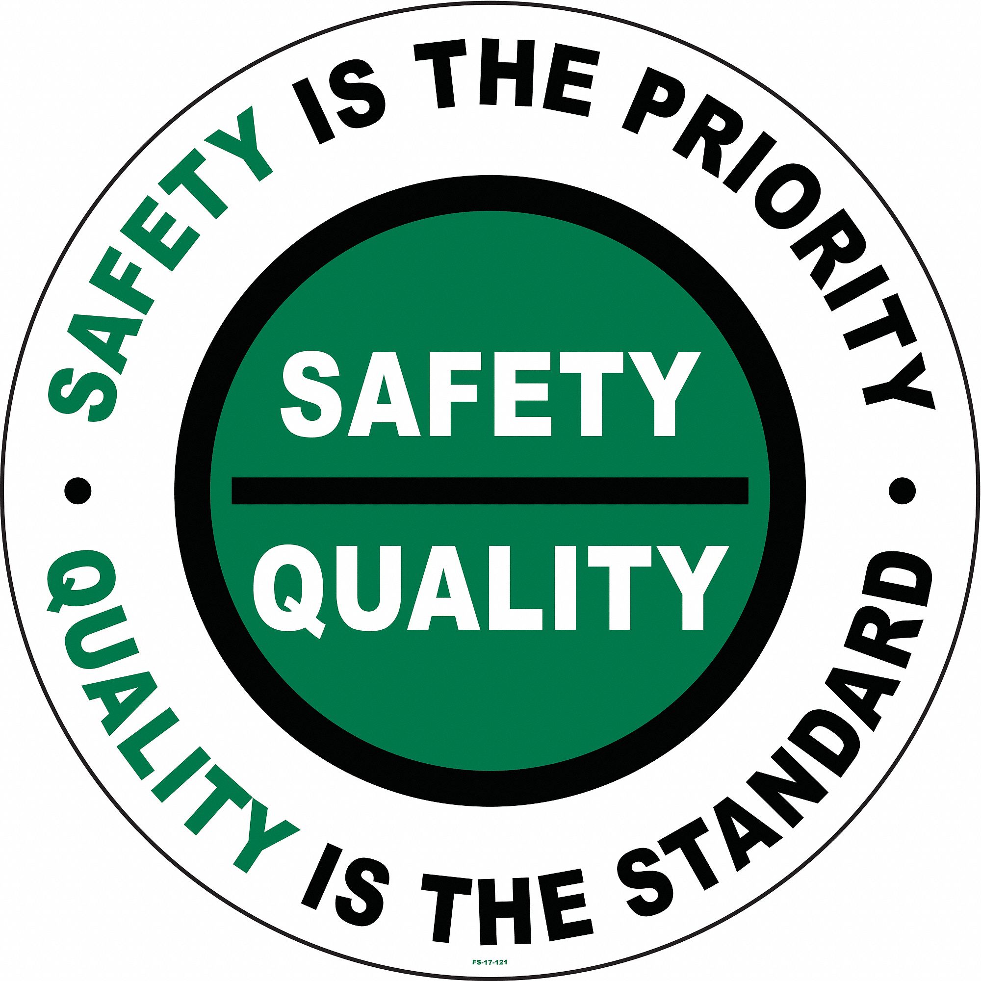 ANTI-SLIP FLOOR SIGN, VINYL, ADHESIVE MOUNT, 17 IN X 17 IN NOMINAL SIGN SIZE, 0.012 IN THICK, SAFETY/QUALITY