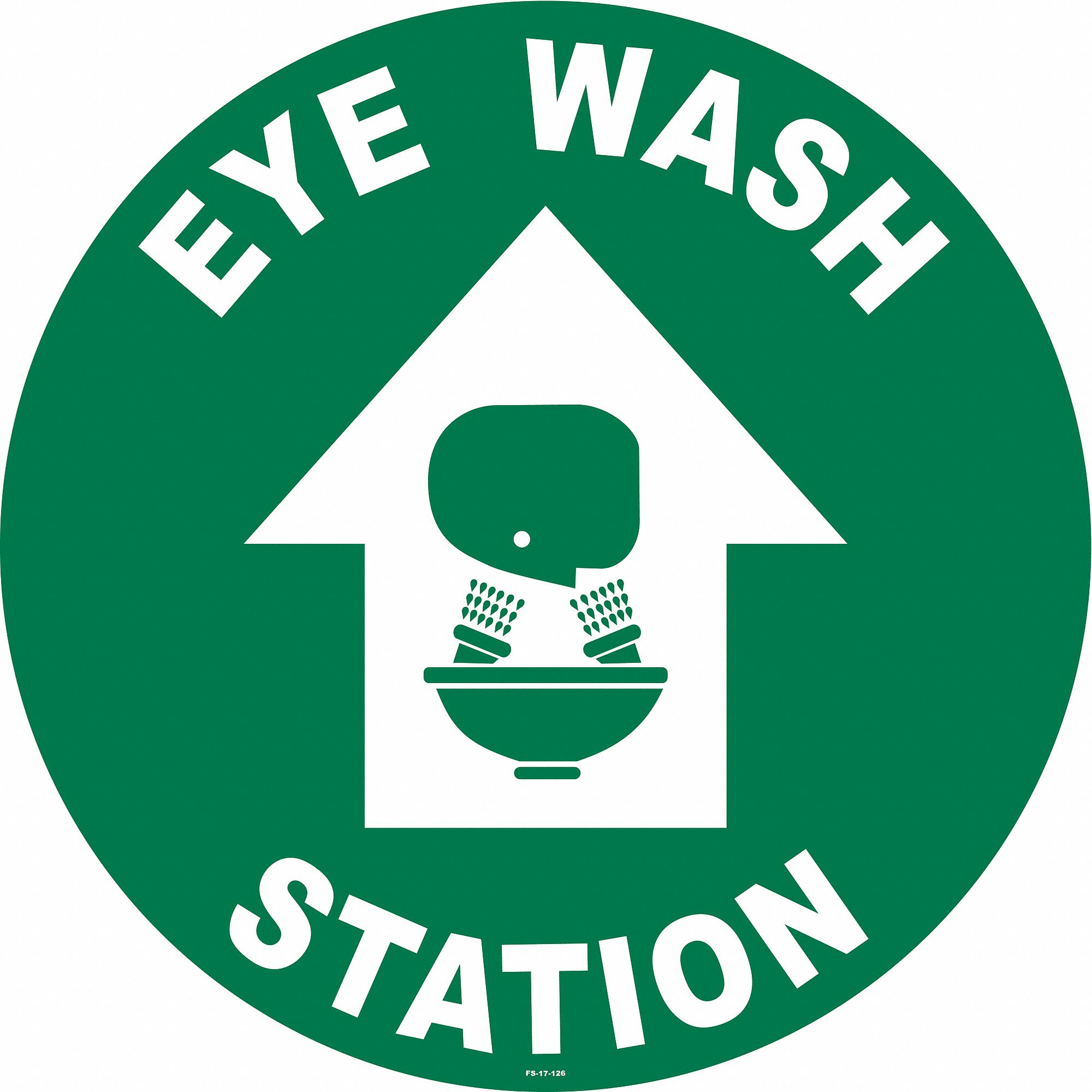 Anti-Slip Floor Sign: Vinyl, Adhesive Sign Mounting, 17 in x 17 in Nominal Sign Size, 0.012 in Thick