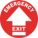 ANTI-SLIP FLOOR SIGN, VINYL, ADHESIVE MOUNT, 17 IN X 17 IN NOMINAL SIGN SIZE, 0.012 IN THICK, EMERGENCY EXIT