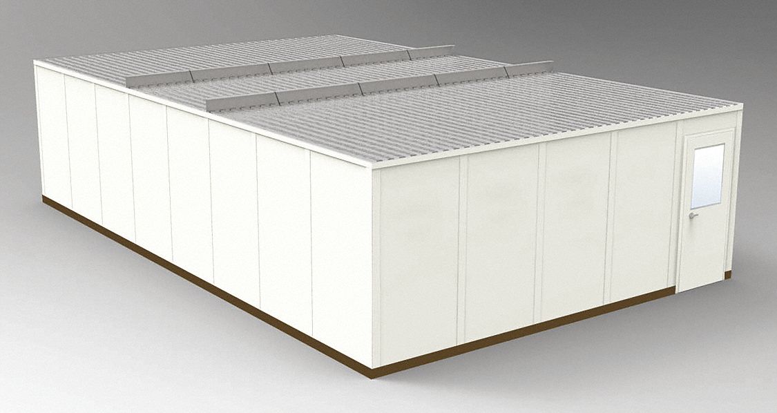 Modular In-Plant Office: 32 ft x 20 ft x 8 ft, 4 Walls, Steel-Covered Drywall, Beige