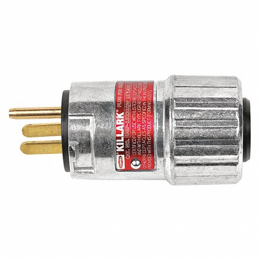 Plug: 15 A Amps, 2 Poles, 3 Wires, Copper-Free Aluminum, 250V AC