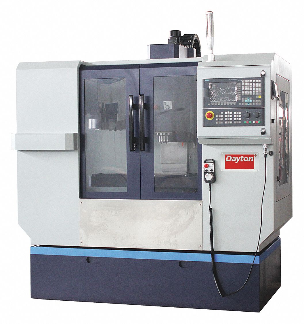 DAYTON Mill Drill Machine BT30, 12 in Swing, 3 Phase, 37 in Table Surface Ht, 460V, 10 in x 31