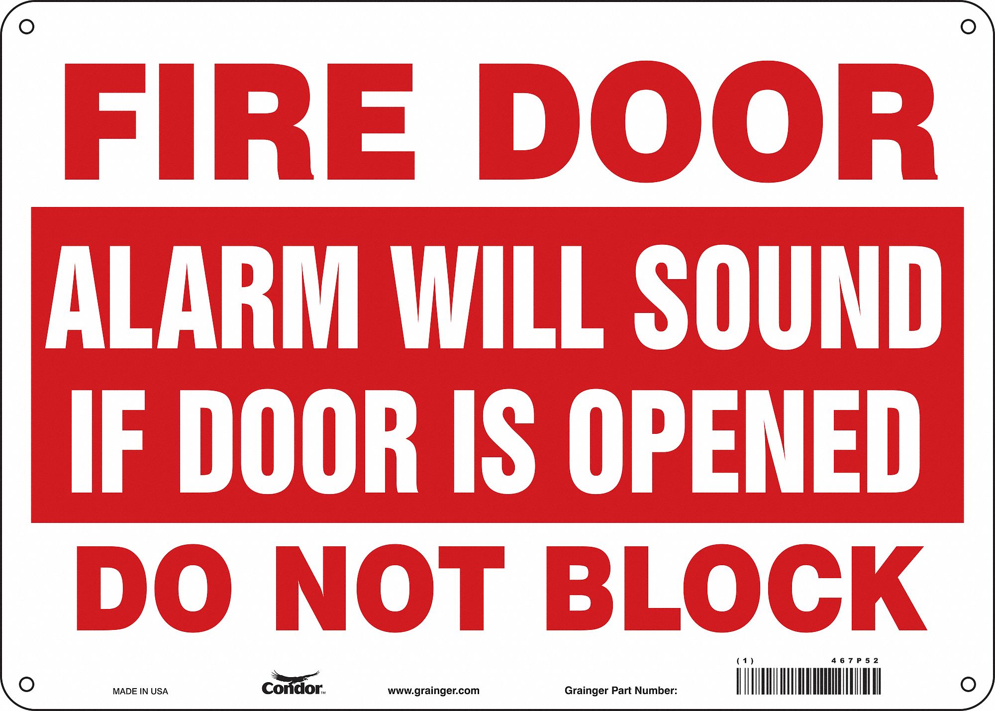 PANNEAU SECURITE,10PO X 14PO,ALUMINIUM