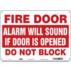 Fire Door Alarm Will Sound If Door Is Opened Do Not Block Signs