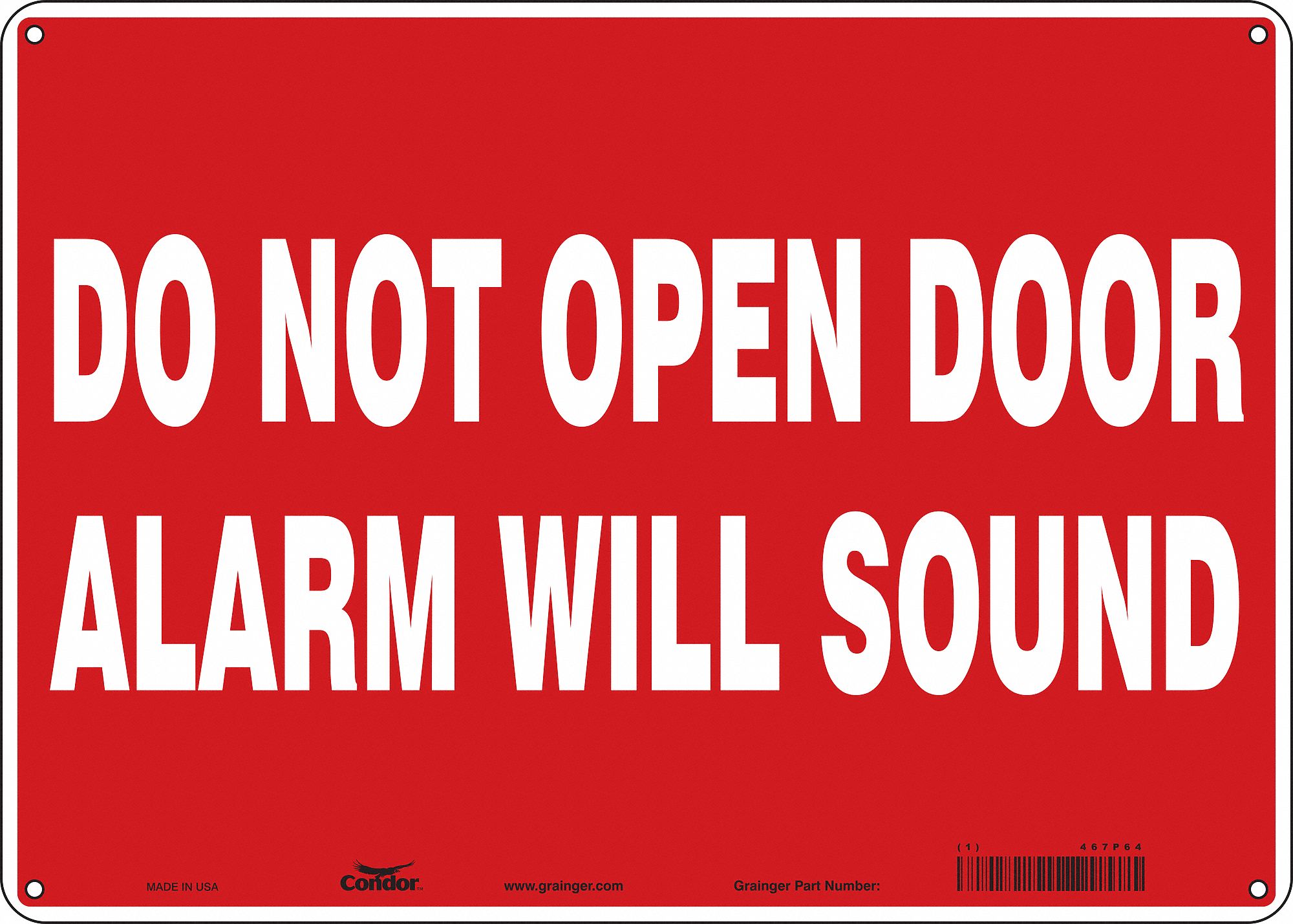 Safety Sign: Polyethylene, Mounting Holes Sign Mounting, 10 in x 14 in Nominal Sign Size, No Header