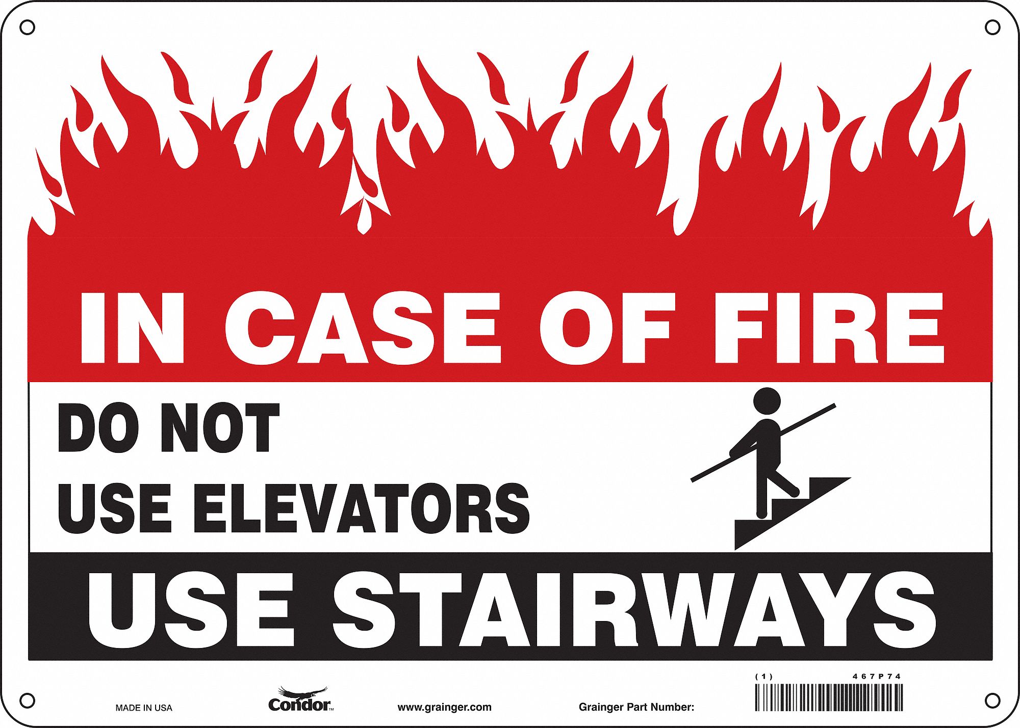 Safety Sign: Polyethylene, Mounting Holes Sign Mounting, 10 in x 14 in Nominal Sign Size