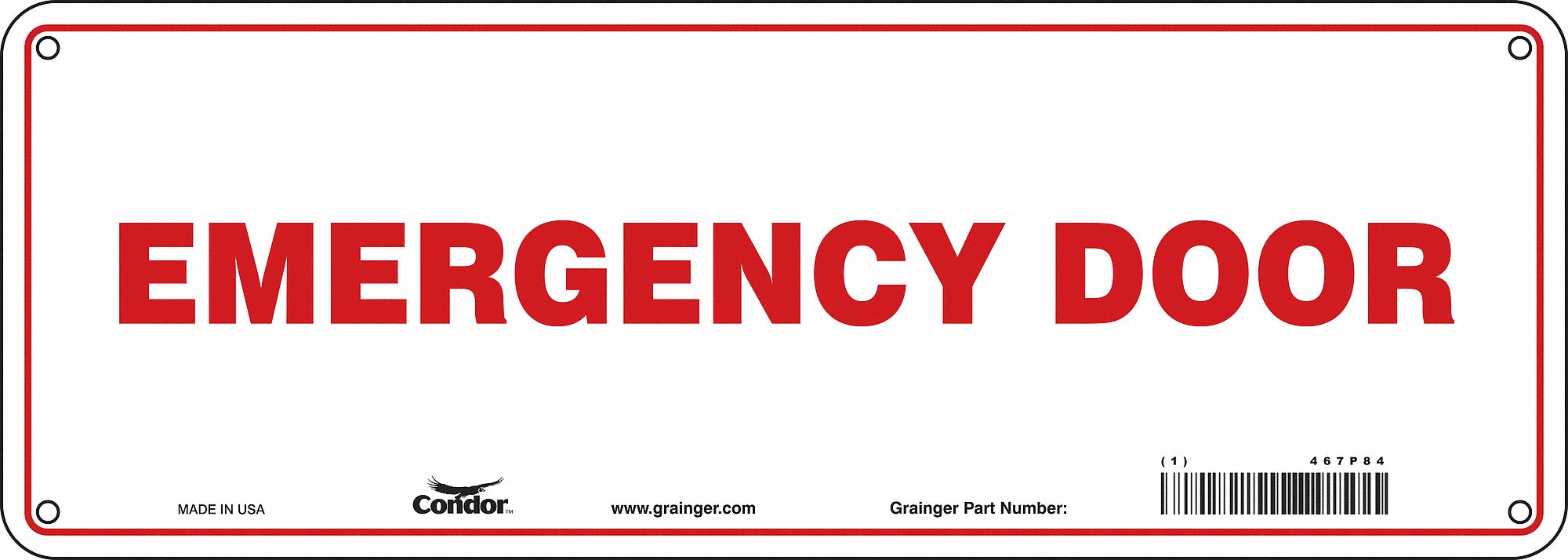 Safety Sign, 5 in x 14 in, Polyethylene