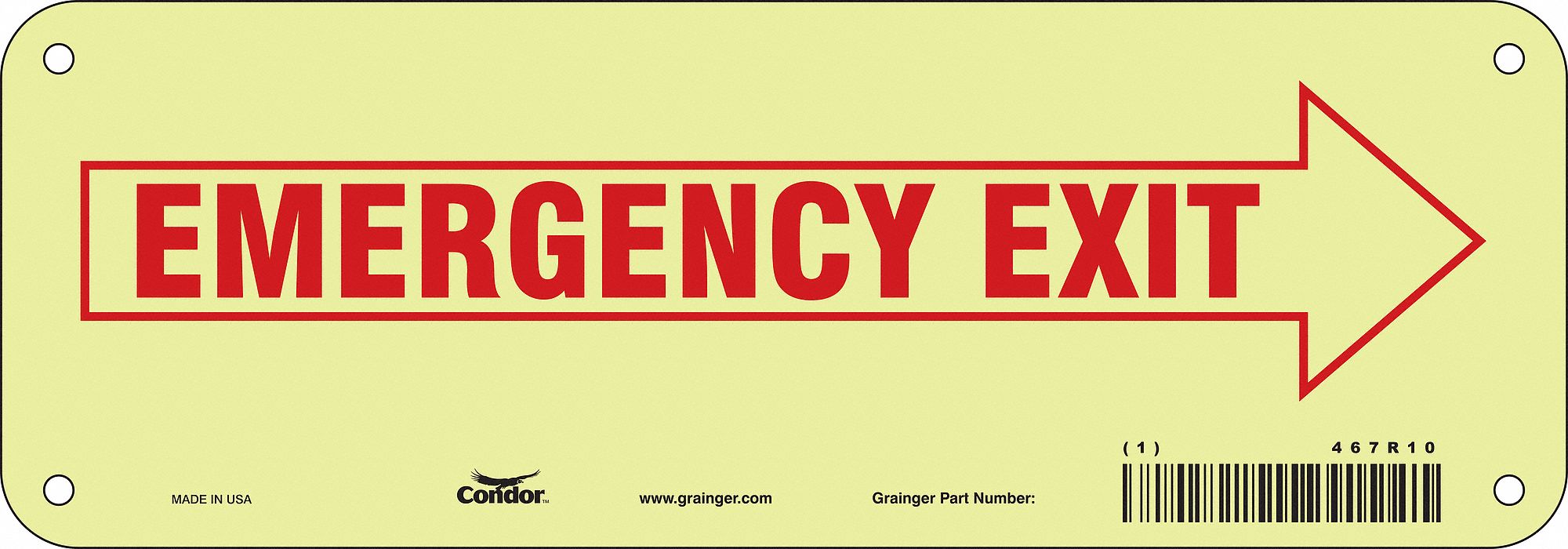 Safety Sign, 3 1/2 x 10 in, Polyethylene