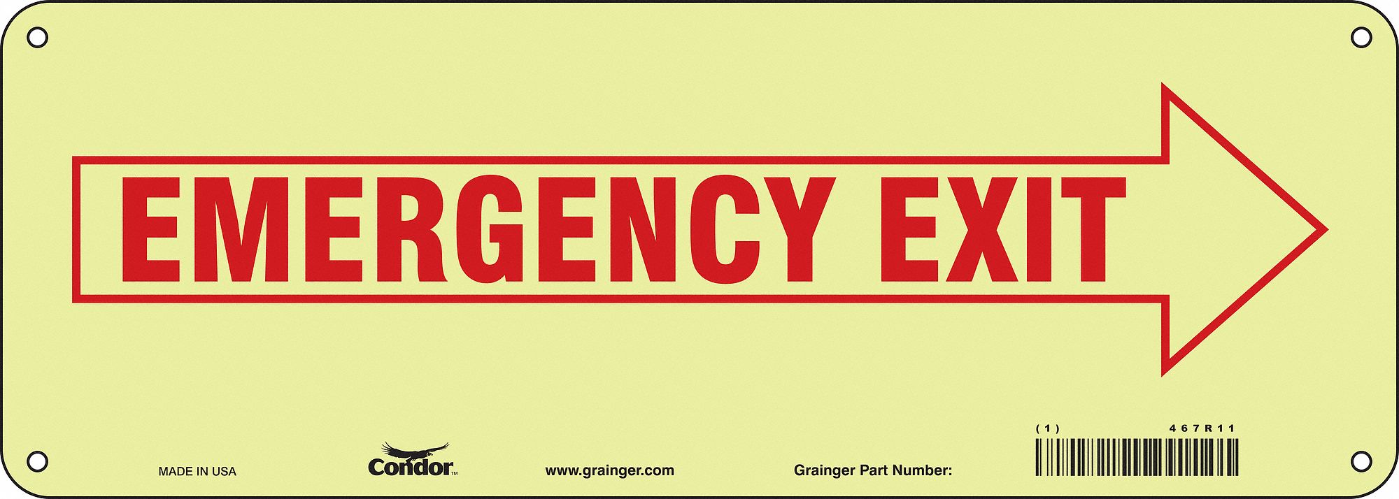 Safety Sign, 5 in x 14 in, Polyethylene
