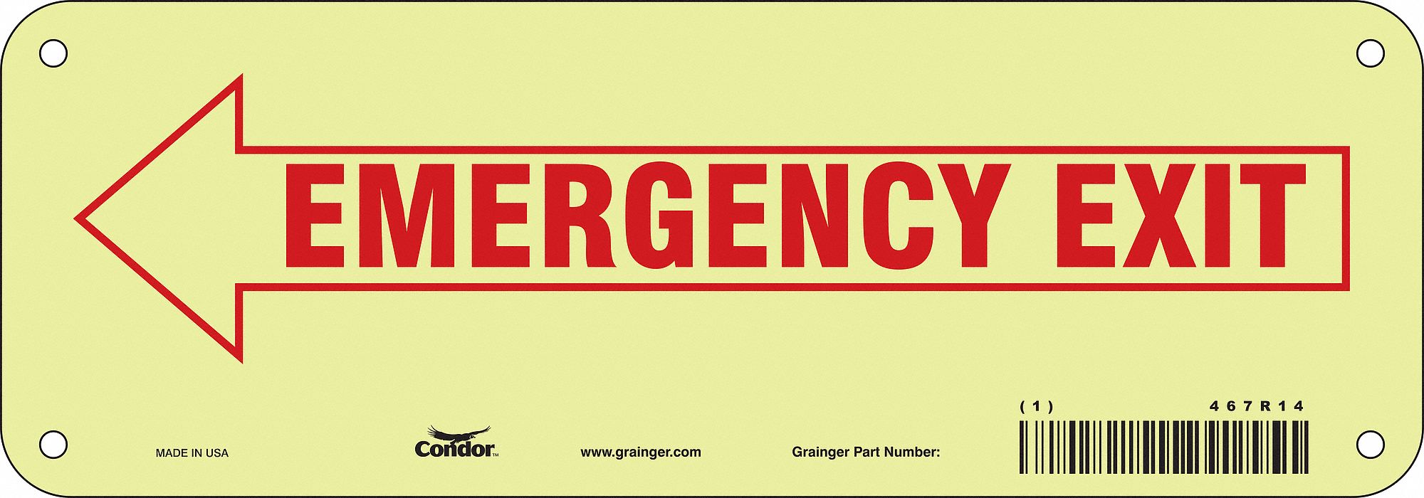 Safety Sign, 3 1/2 x 10 in, Polyethylene